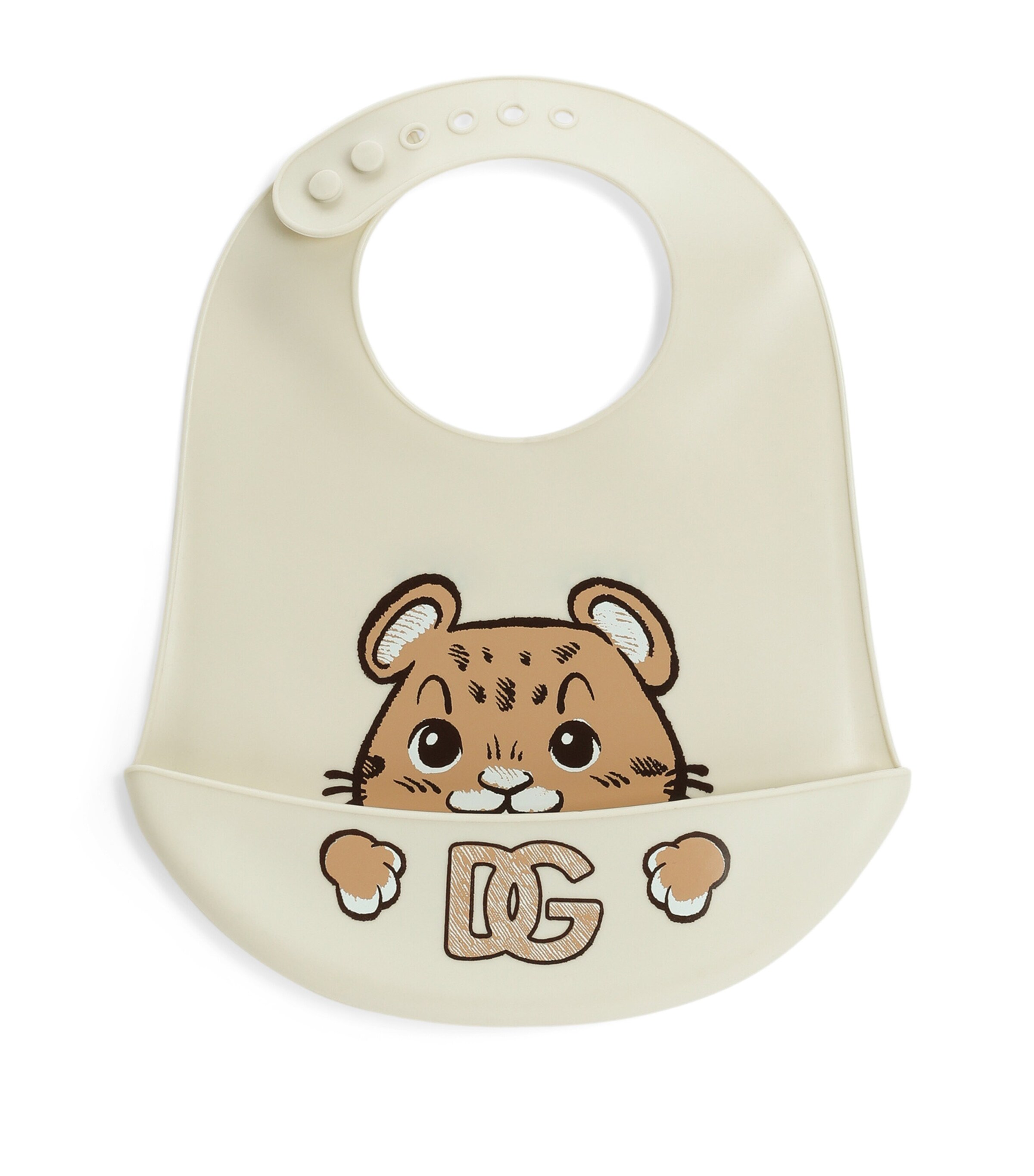 Dolce&Gabbana Kids Leopard Design Bib Very Light Cre Image 1