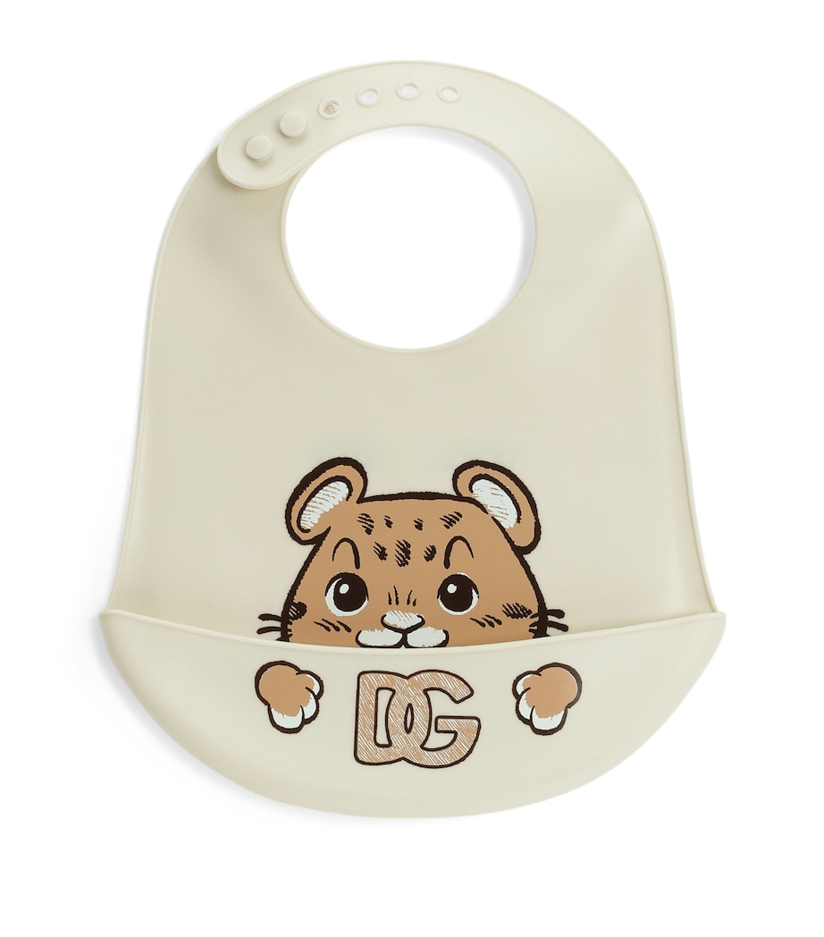Dolce&Gabbana Kids Leopard Design Bib Very Light Cre Image 1