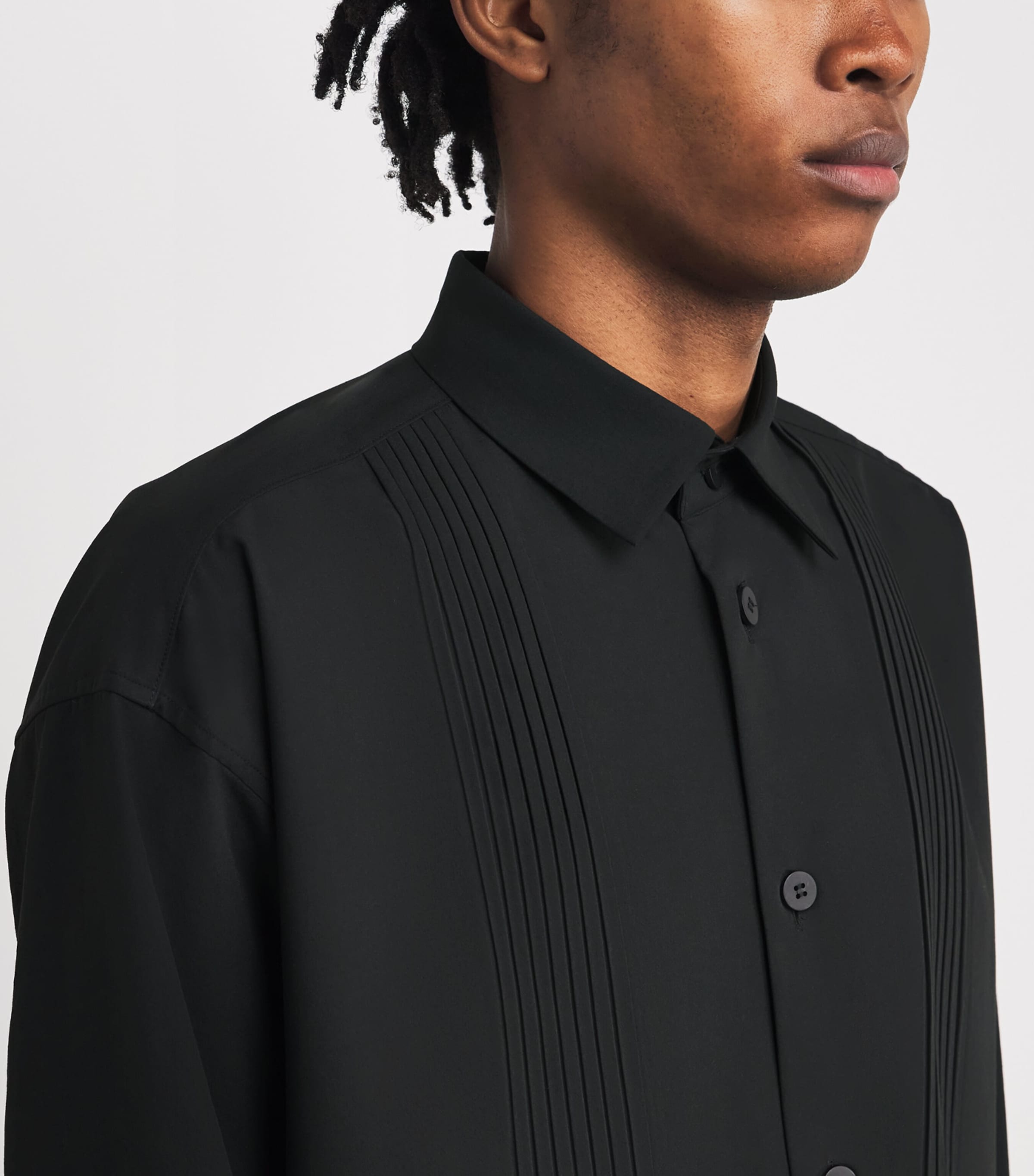 IM MEN Black Air Pleats Shirt | Harrods US