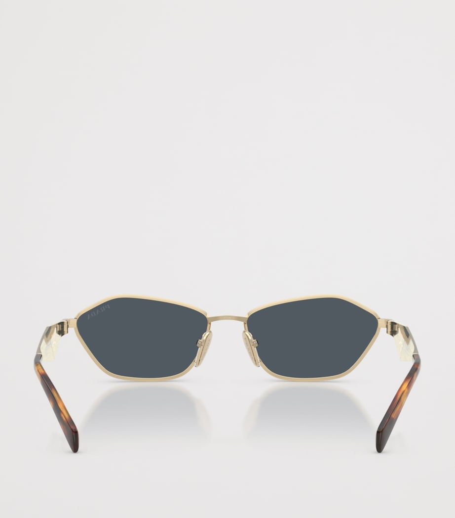 Prada Metal Irregular Sunglasses Gold Image 4