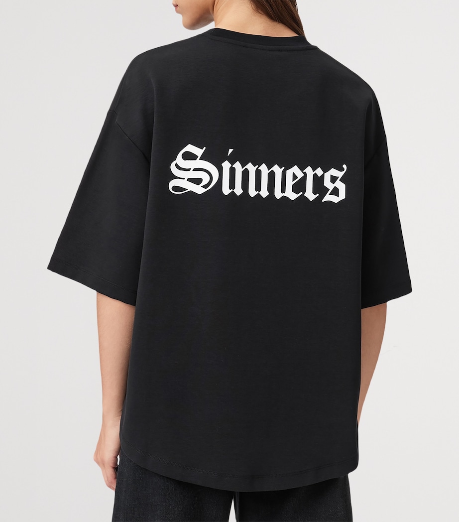 AllSaints Womens Cotton Amelie T-Shirt Black Image 5