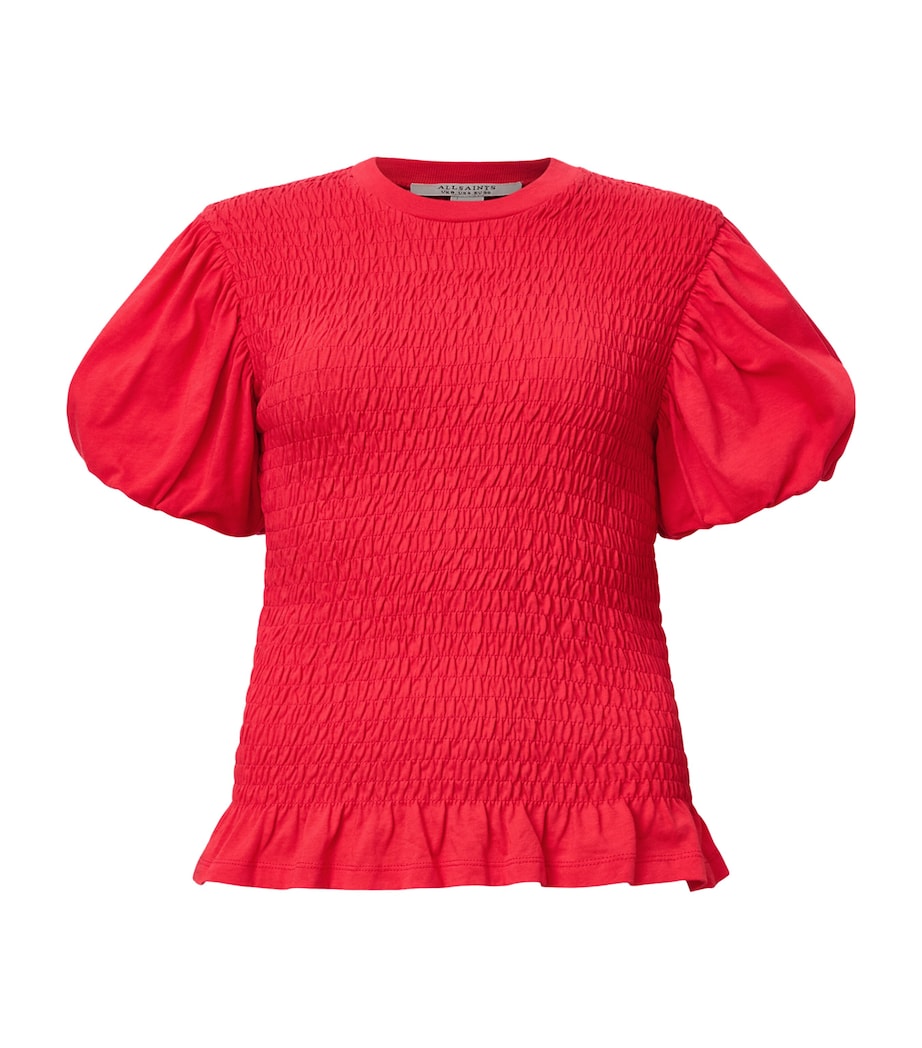 Smocked Dael Top CRIMSON RED Image 1
