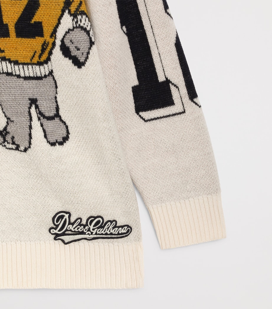 Dolce&Gabbana Kids Wool Jacquard Cardigan (8-14 Years) Multicolor Image 4