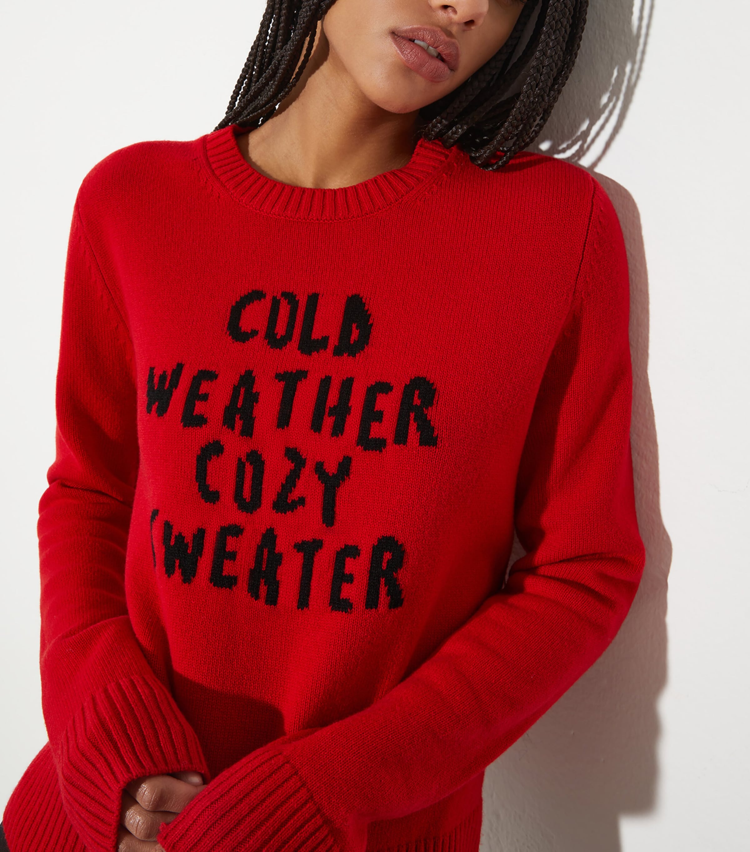 Wool-Cashmere Embroidered Sweater RED Image 5