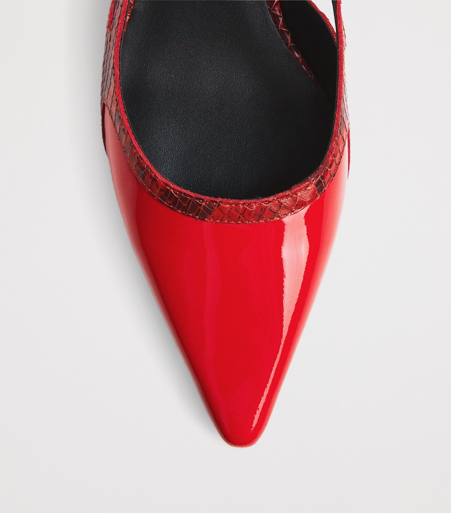 Leather Slingback Heels 50 RED Image 5