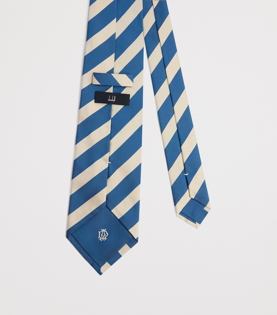 Dunhill Mulberry Silk Stripe Tie Blue Image 2