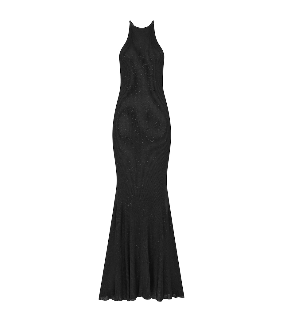 TOM FORD Womens Rib-Knit Micro Sequin Maxi Dress Naa Image 1