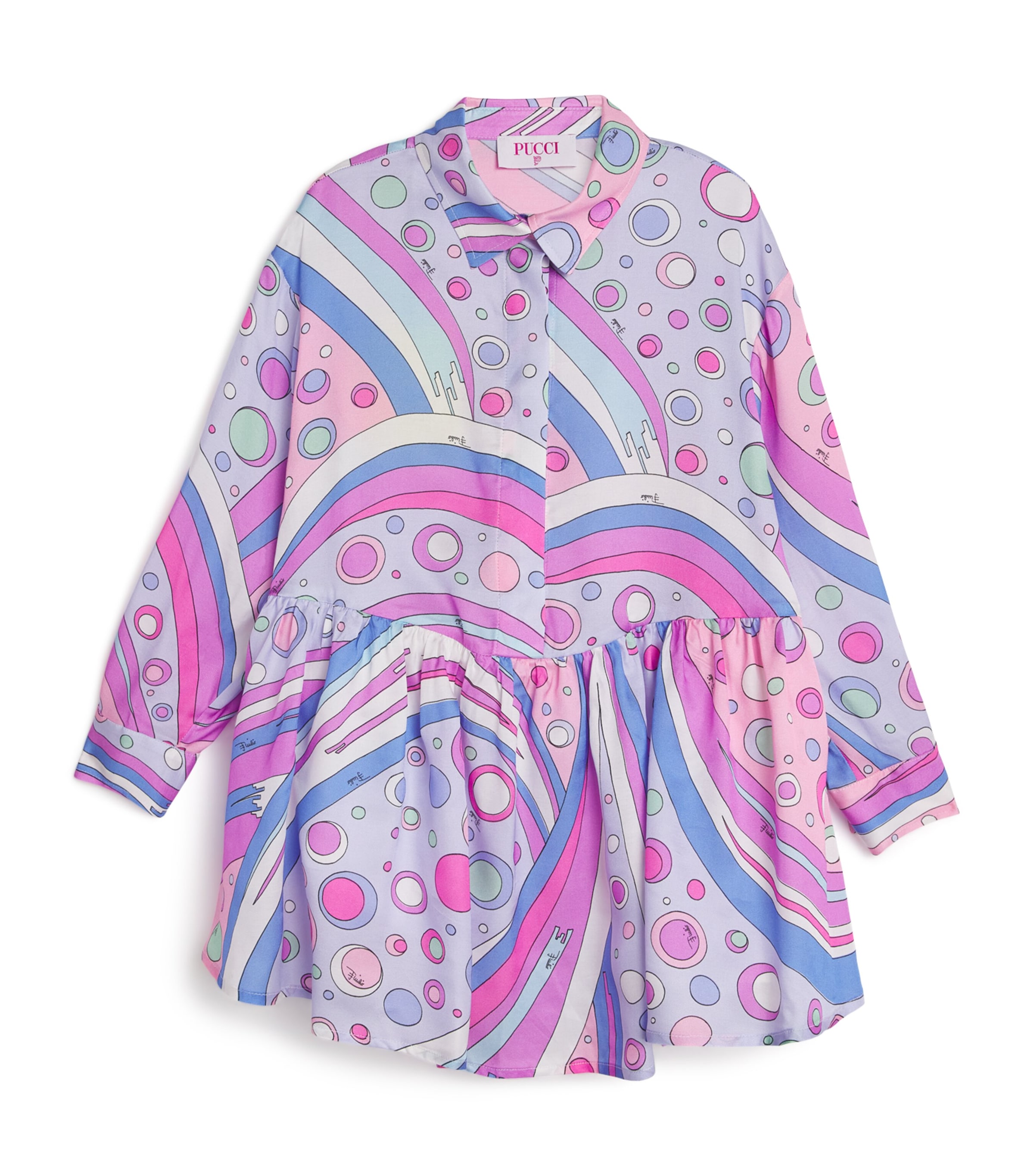 Shop Pucci Junior Print Mini Shirt Dress