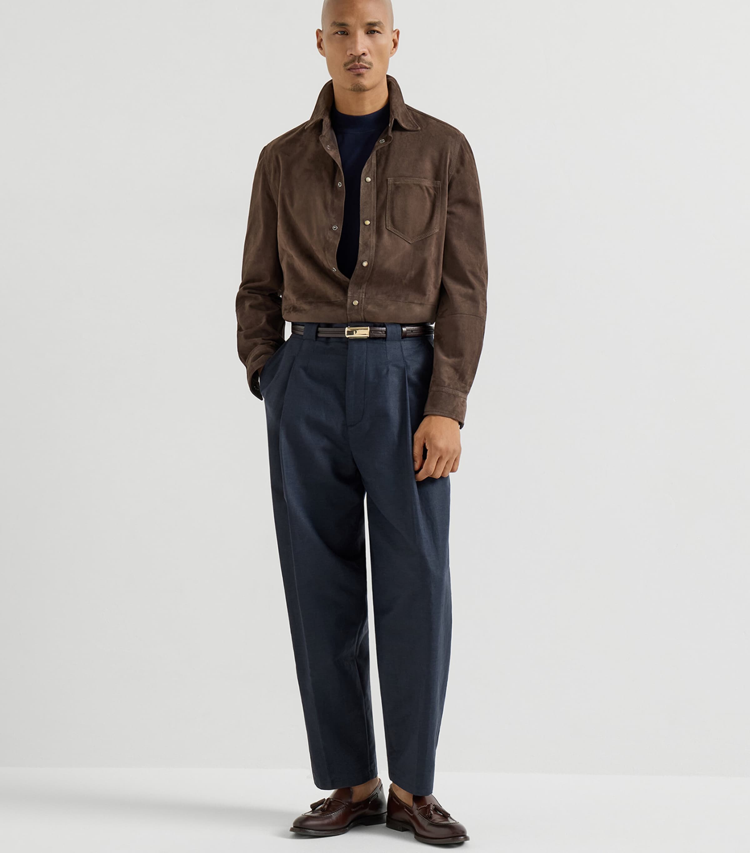 Brunello Cucinelli Mens Suede Shirt Image 2
