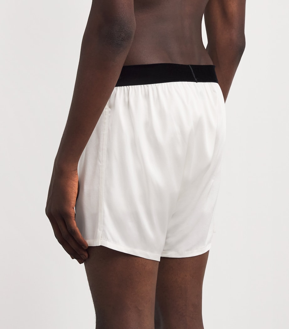 Stretch-Silk Boxer Shorts 100 WHITE Image 3