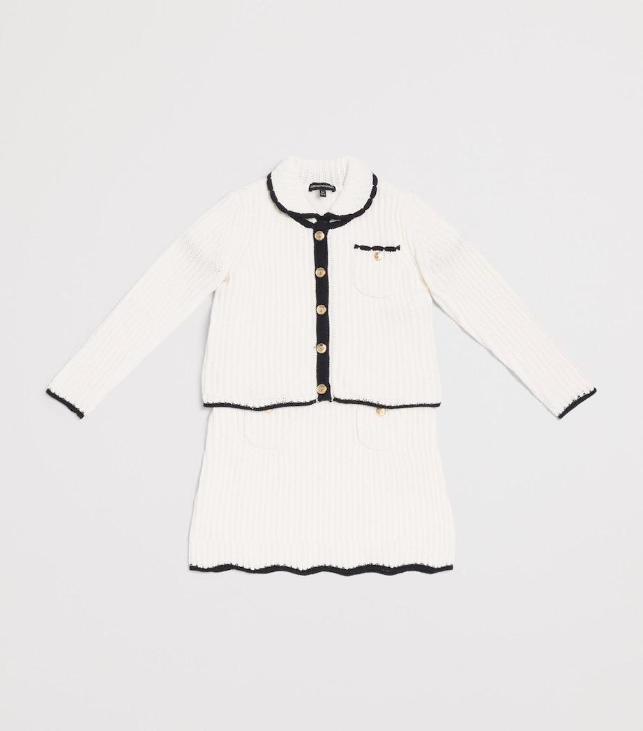 Emporio Armani Kids Cotton Knit Cardigan (4-14 Years) Off White Image 3