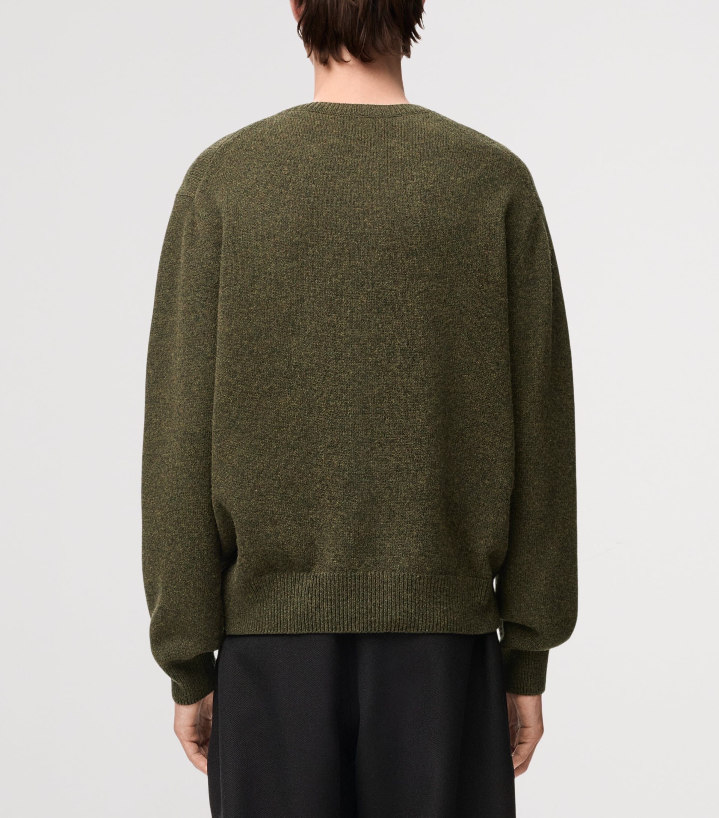 LOEWE Mens Wool-Blend Anagram Sweater Khaki Green Image 4