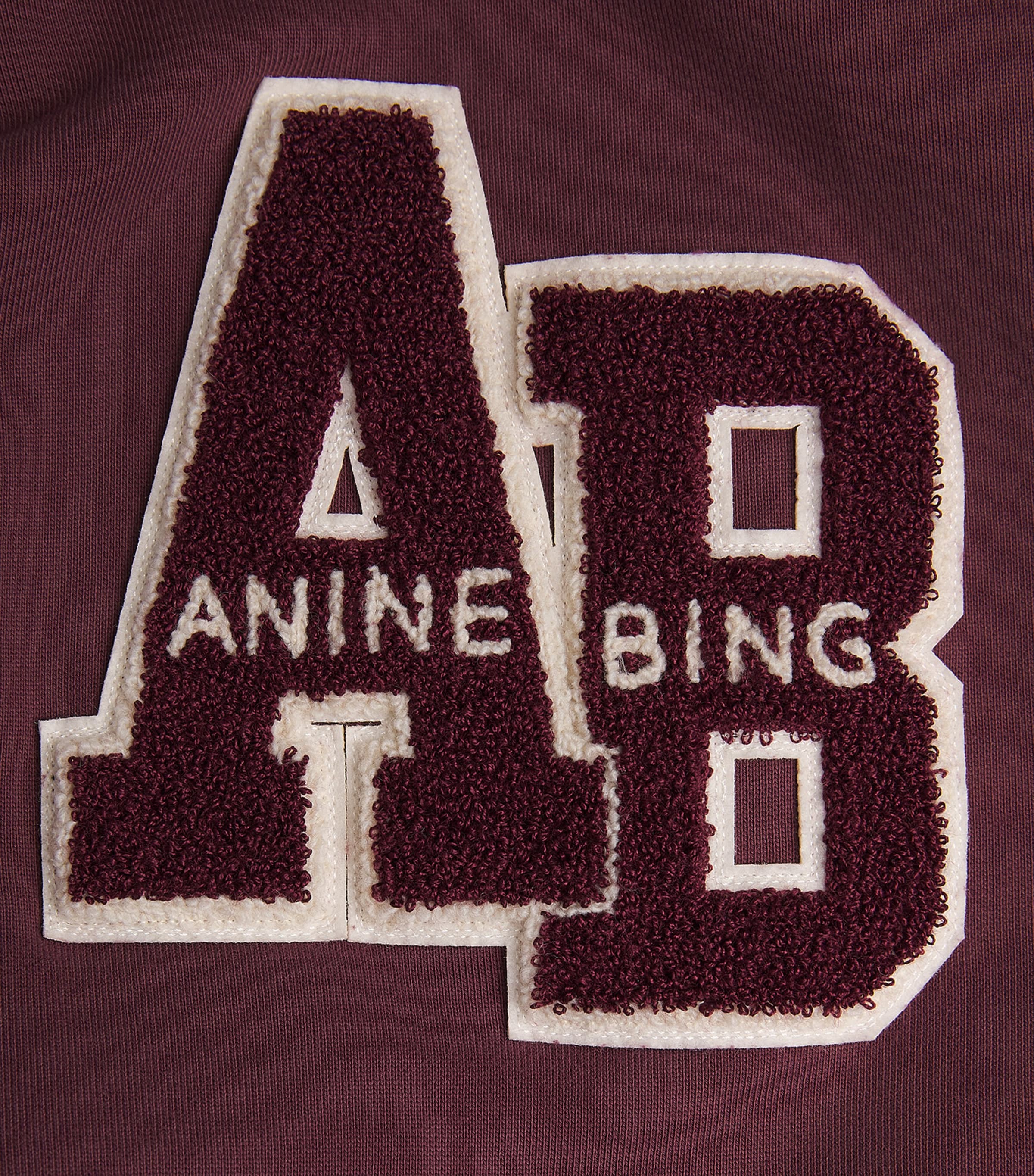 ANINE BING Womens Oversized Miles Letterman Sweatshirt Fig Image 6