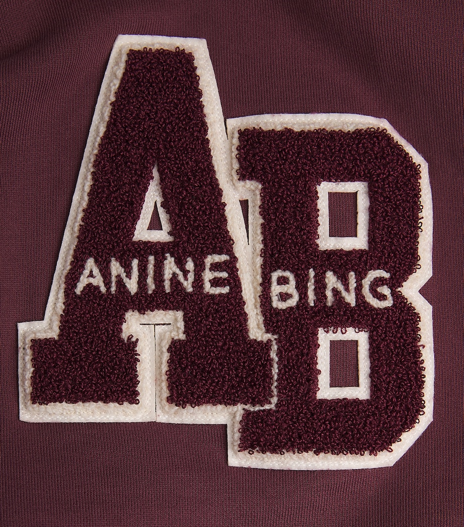 ANINE BING Womens Oversized Miles Letterman Sweatshirt Fig Image 6