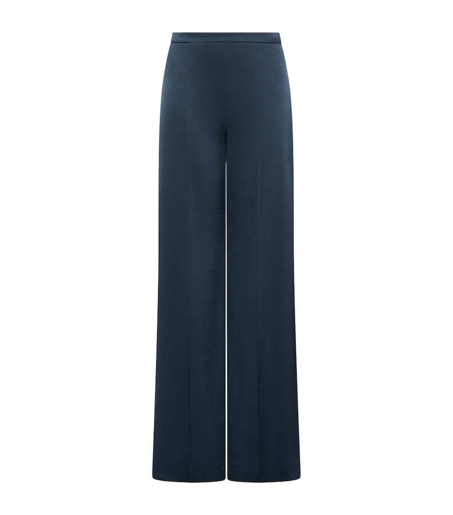 Marella Womens Satin Wide-Leg Trousers Aviation Image 1