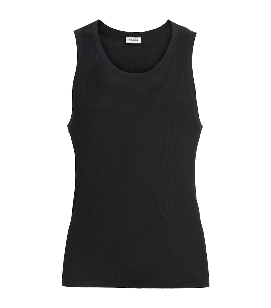 Simkhai Mens Cotton Elikai Tank Top Black Image 1