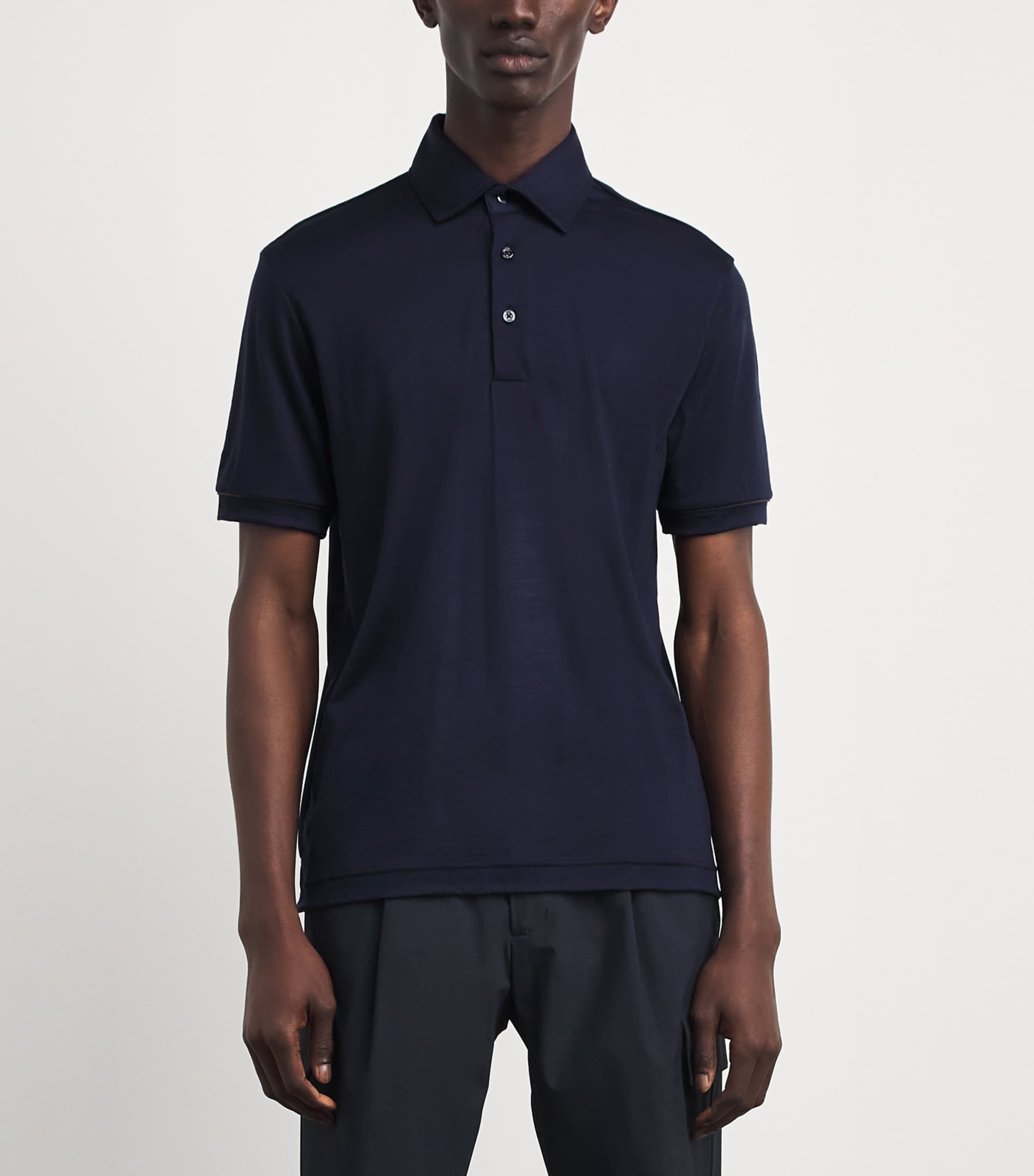 Herno Blue Wool Polo Shirt | Harrods UK