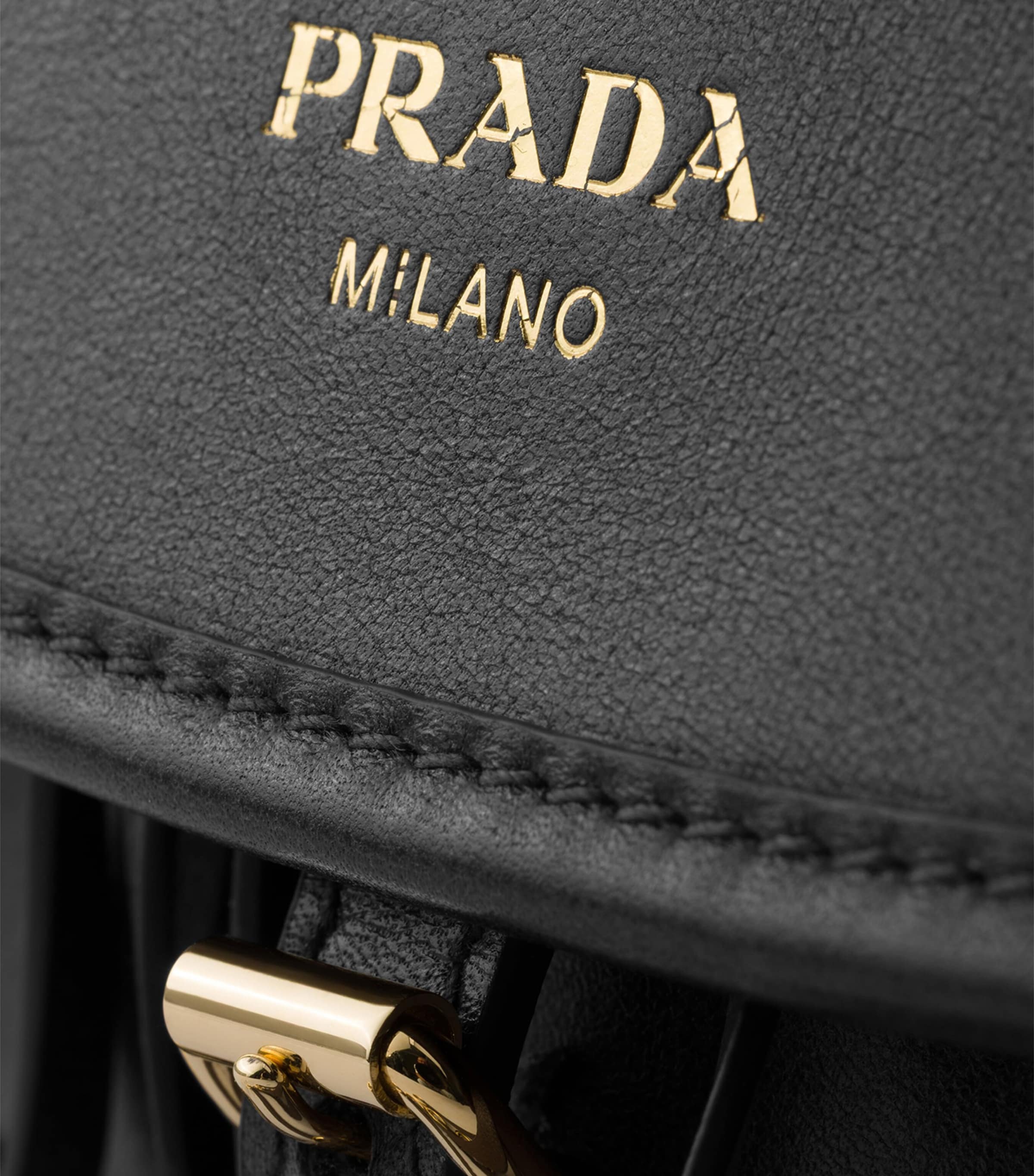 Prada Mini Leather Corsaire Shoulder Bag Black Image 5