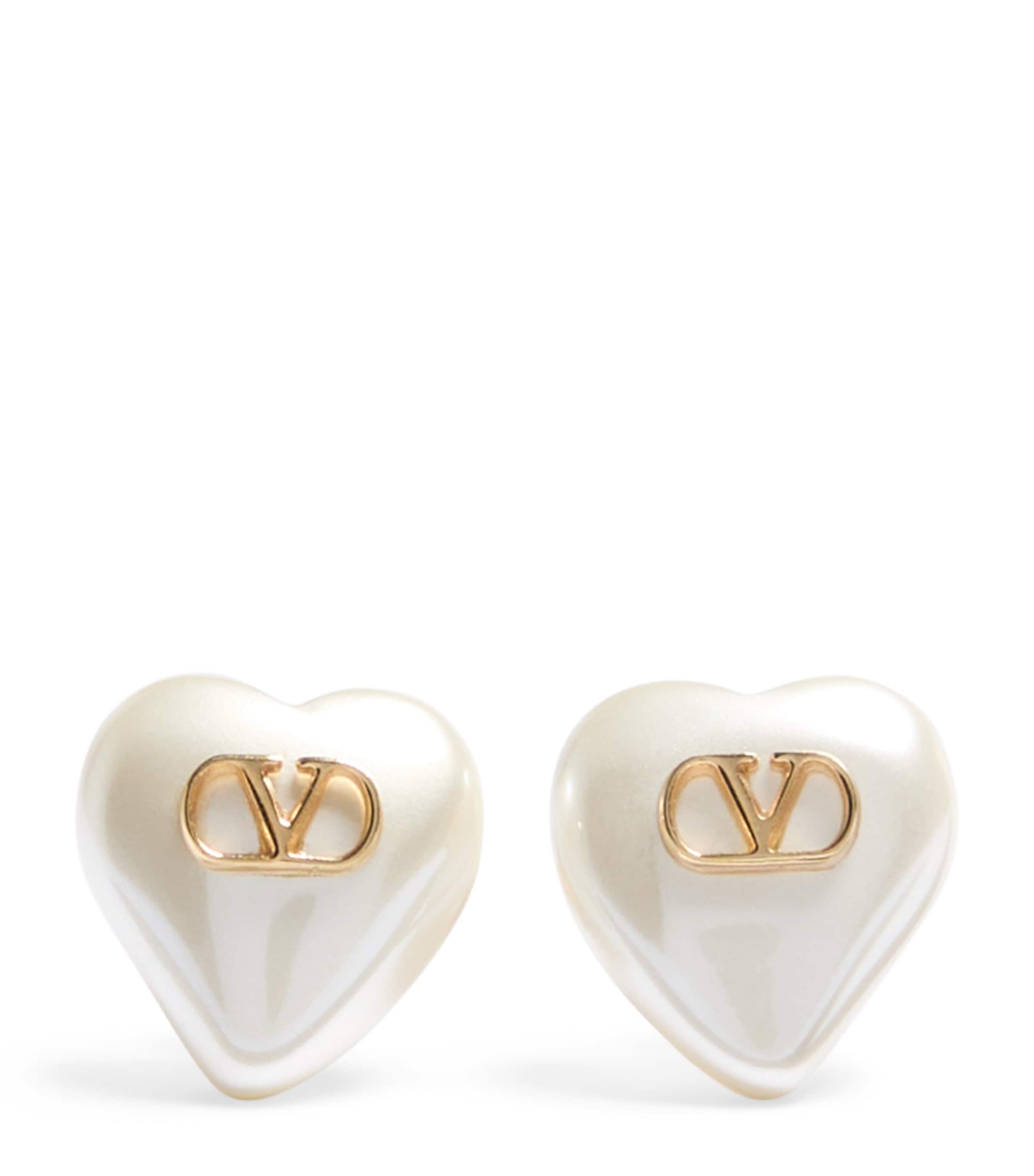 VLogo Heart Earrings R5G Image 1