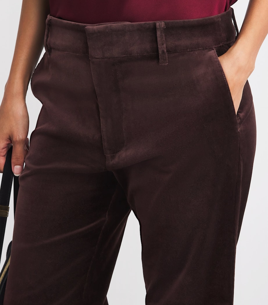 Velvet Marlow Flared Trousers AUBERGINE Image 6