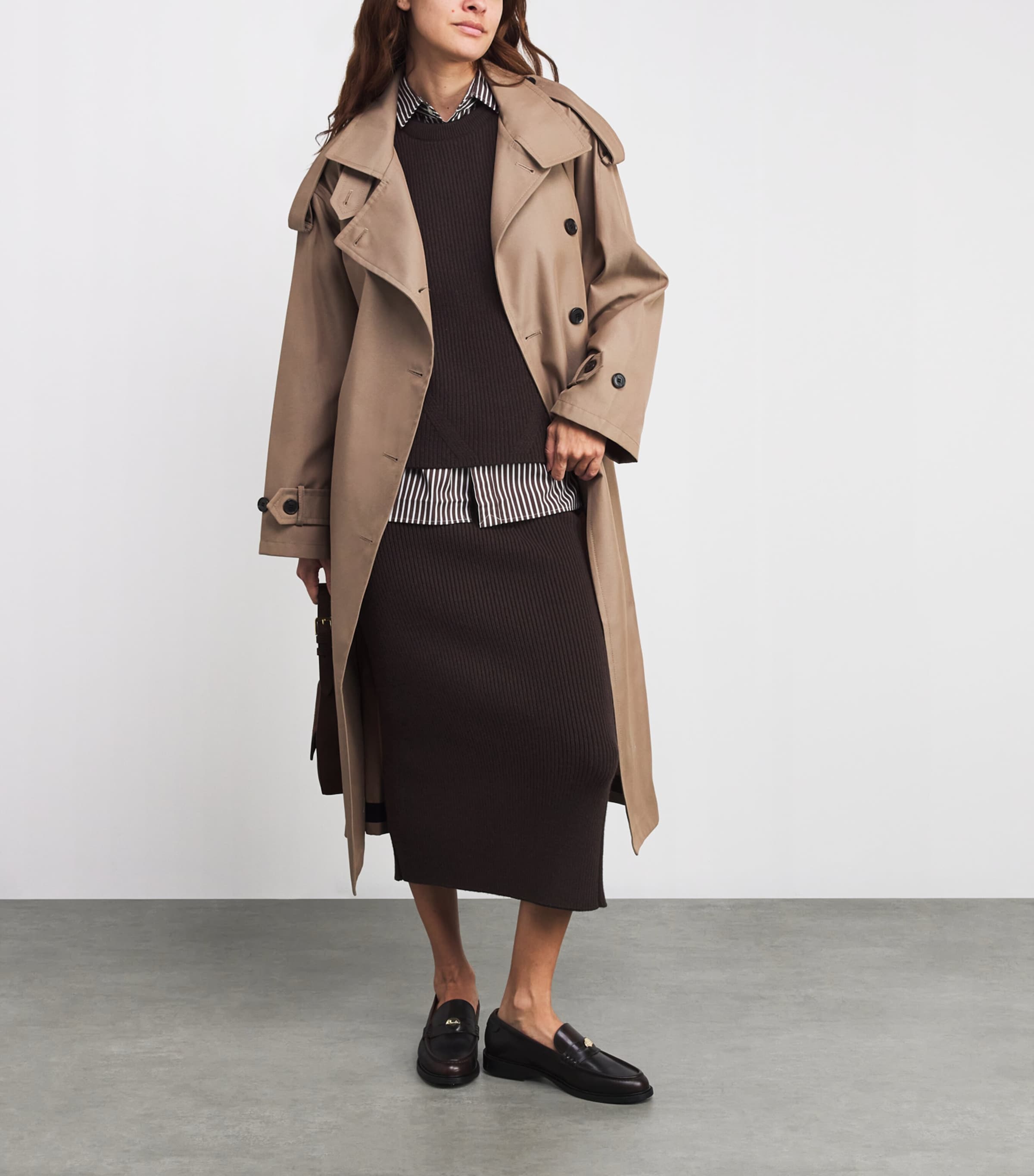 Cashmere-Blend Ribbed Midi Skirt SB7290 MOLASSES Image 2