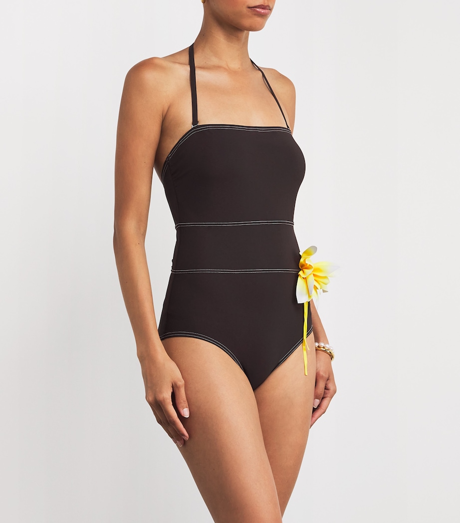 Floral Corsage Swimsuit DEEP CHOCOLATE Image 2