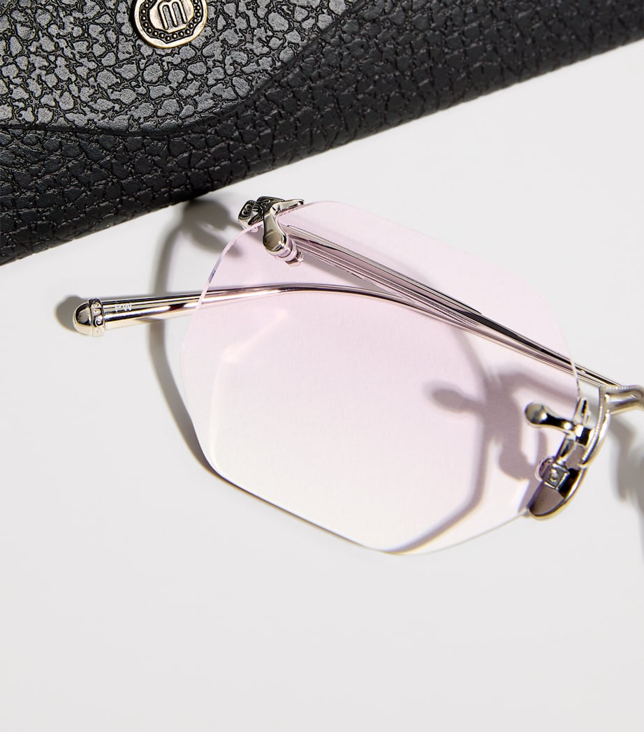 Octagonal Rimless Sunglasses M3104-B WHITE Image 5