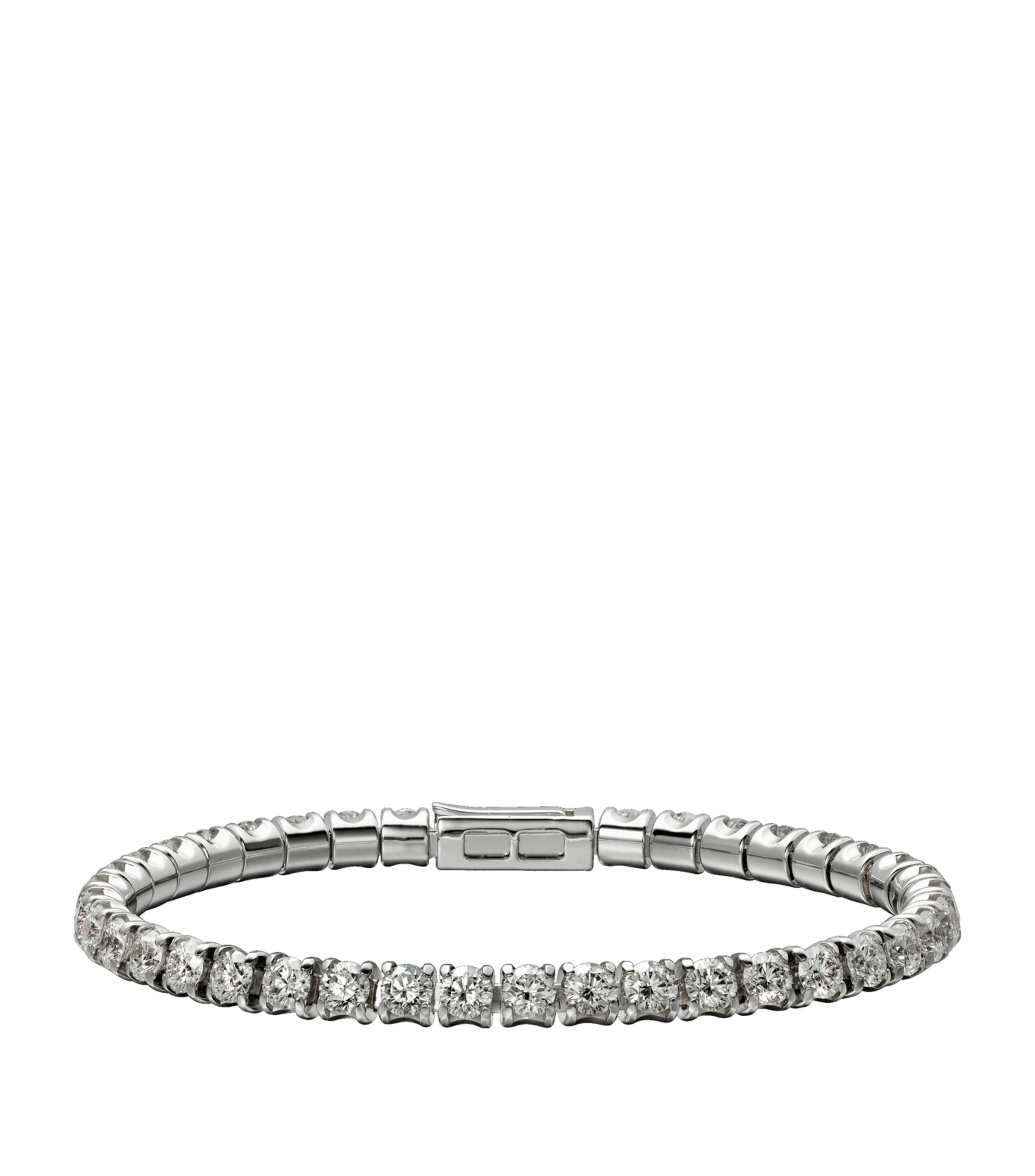 White Gold and Diamond Essential Lines Bracelet WHITE GOLD Image 1