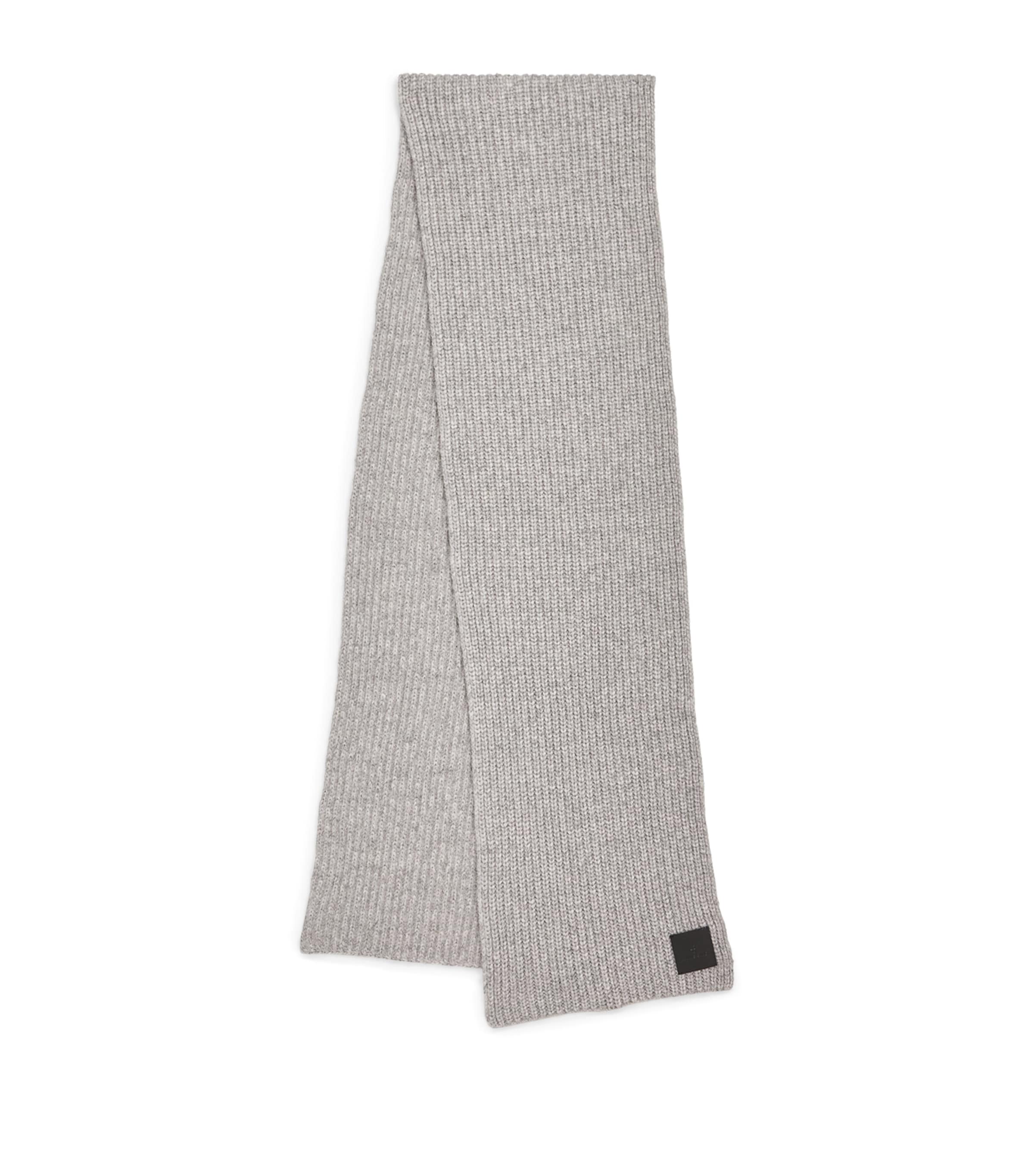 Shop Anine Bing Wool-blend Logo Hannah Scarf In Grey