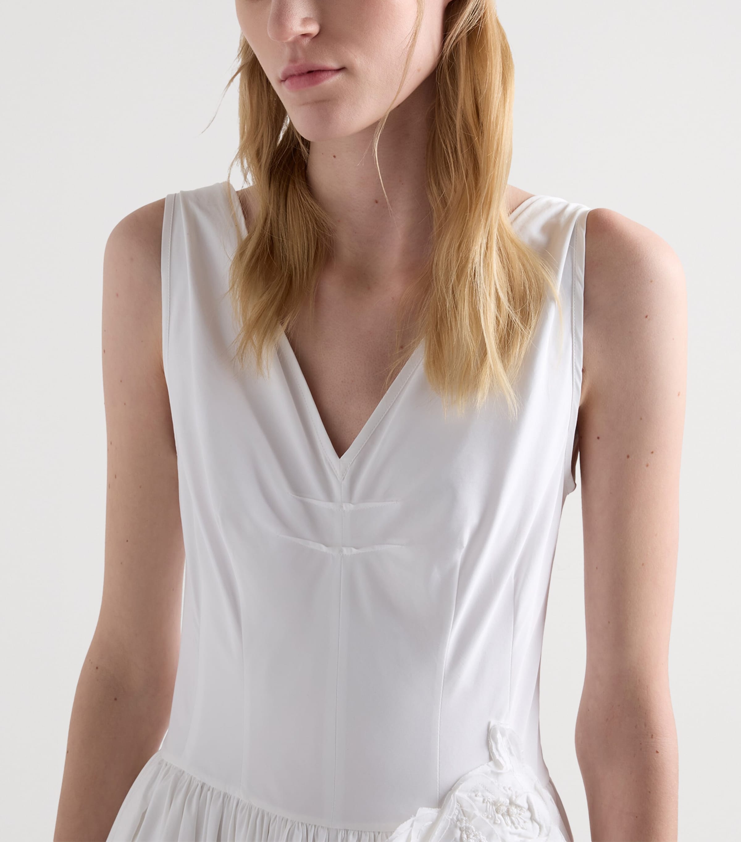 Prada Womens Cotton Poplin Midi Dress Image 4