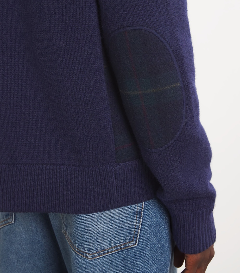Polo Ralph Lauren Mens Wool Tartan Cardigan Blue Image 6