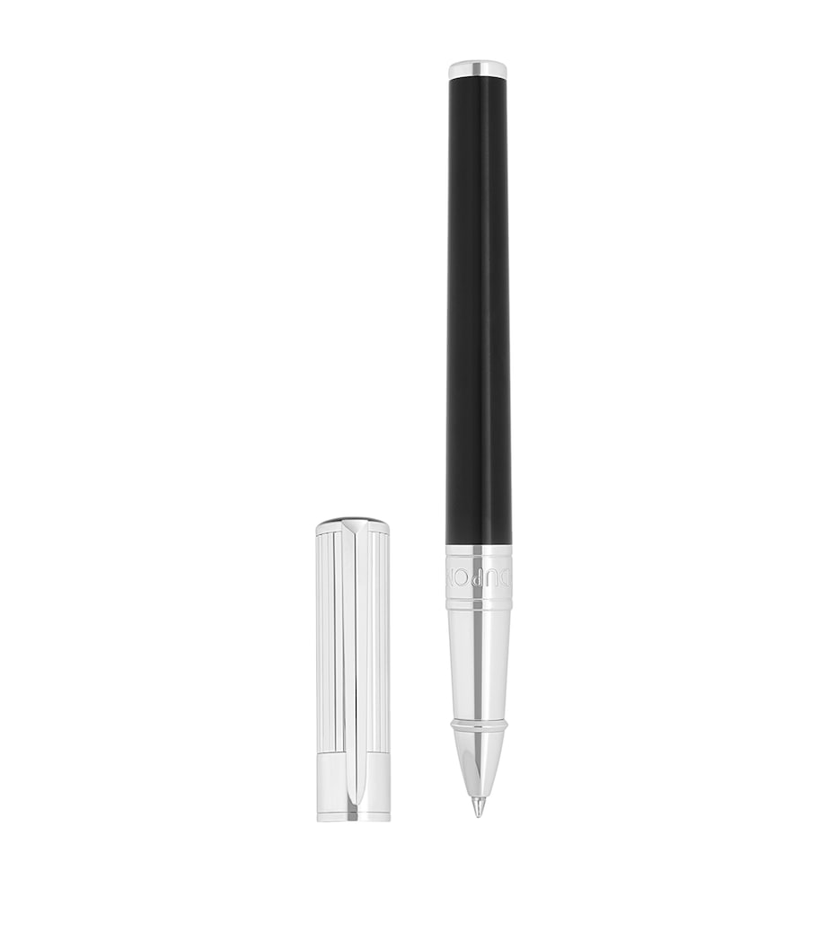 S.T. Dupont Initial Rollerball Pen Black & Chrome Image 1