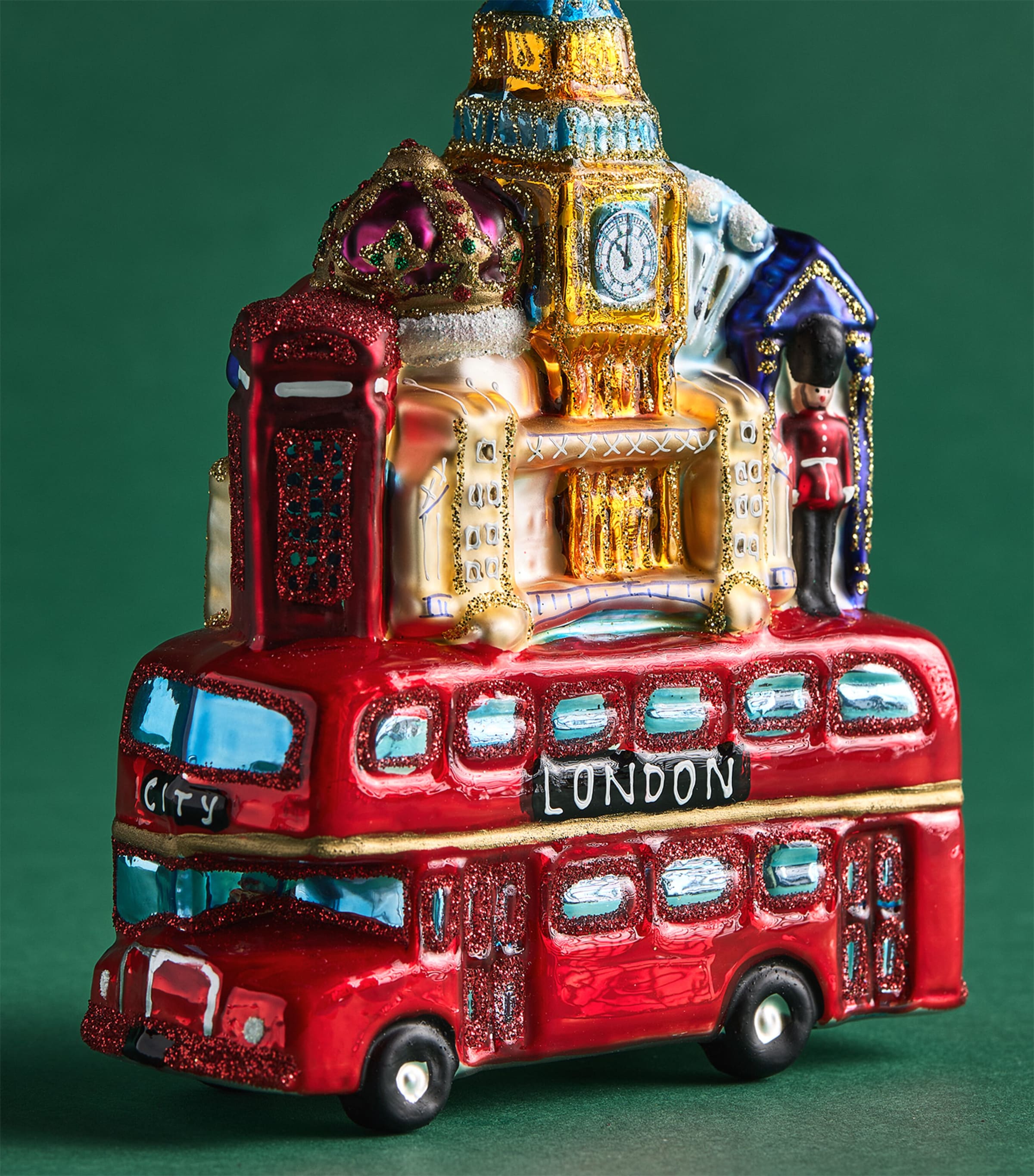 Harrods Glass London Bus Tree Decoration Image 2
