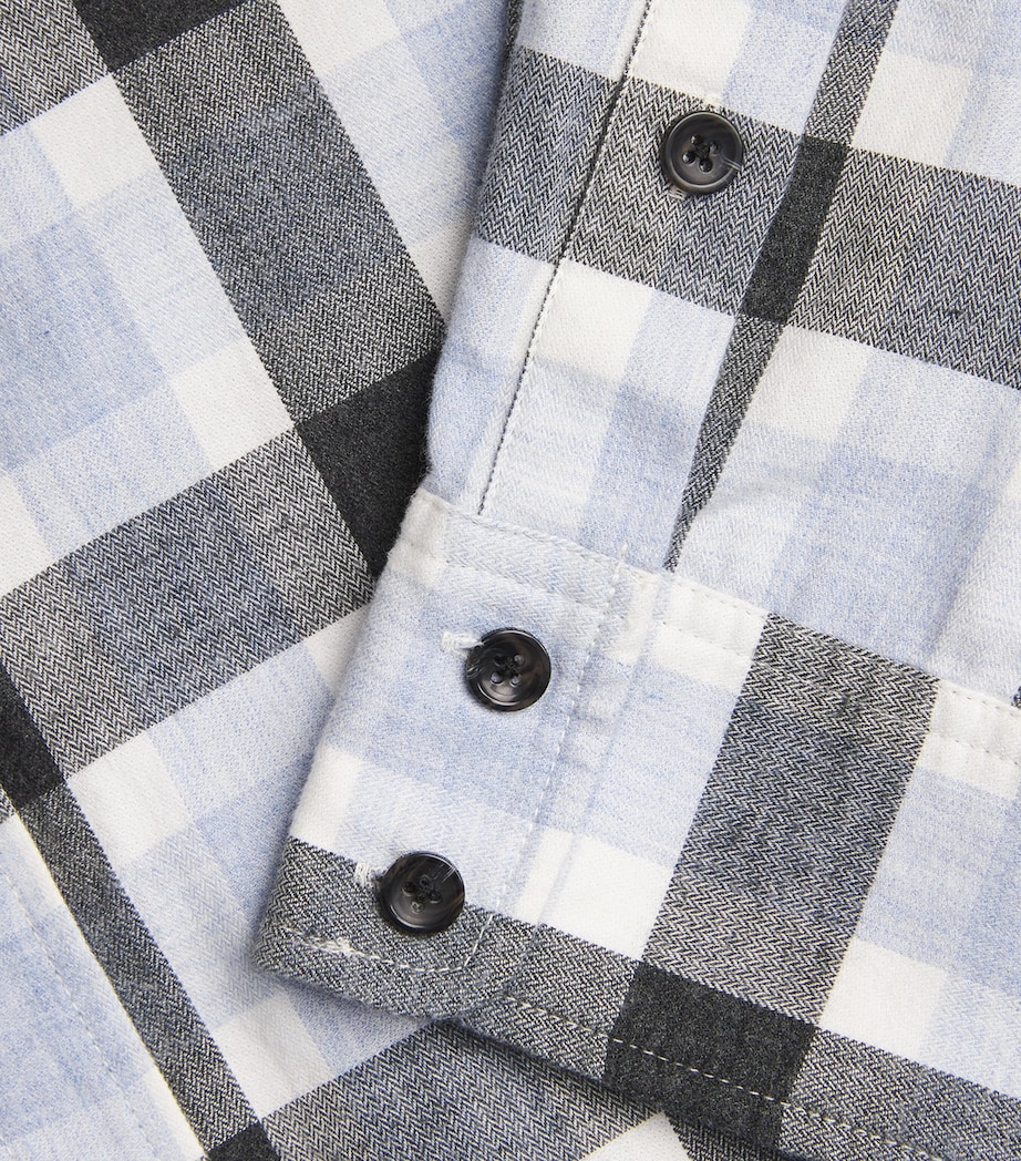 7 For All Mankind Mens Check Print Shirt Grey Image 5