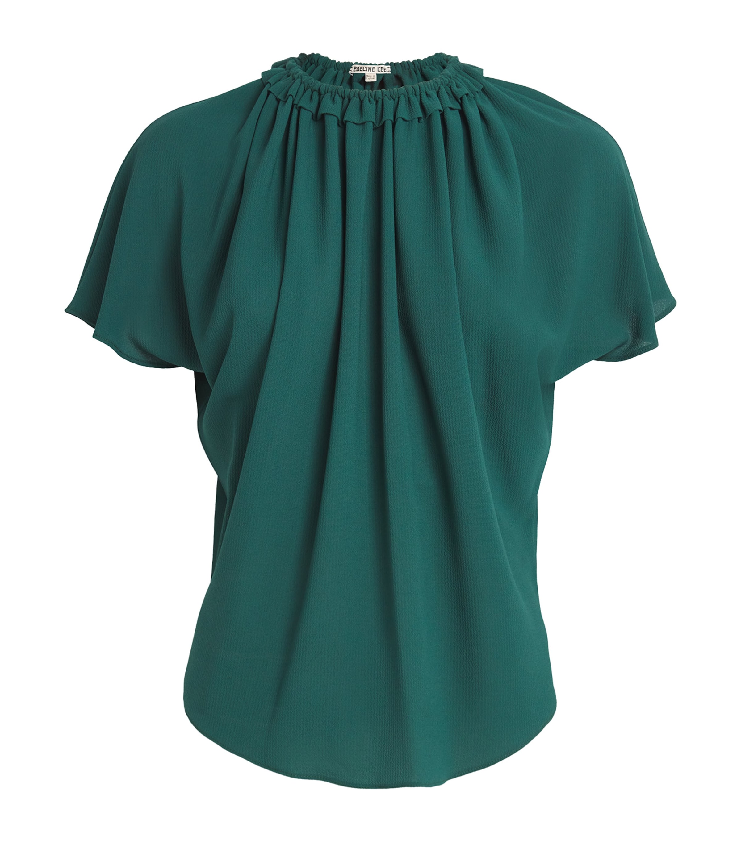 Shop Edeline Lee Ruched Blouse In Green