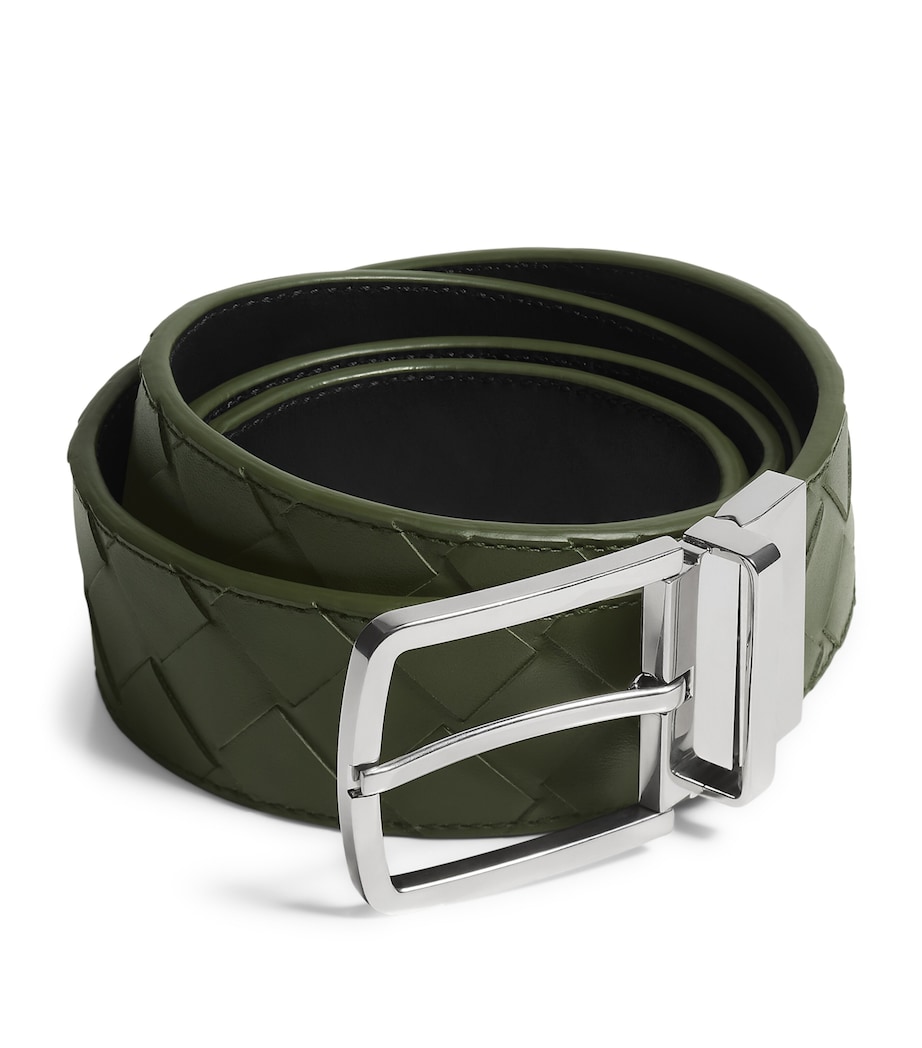 Bottega Veneta Leather Intrecciato Reversible Belt Image 1