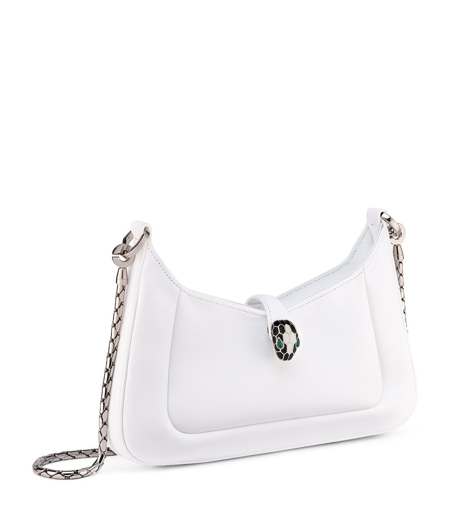 Bvlgari Leather Serpenti Baia Shoulder Bag White Image 1