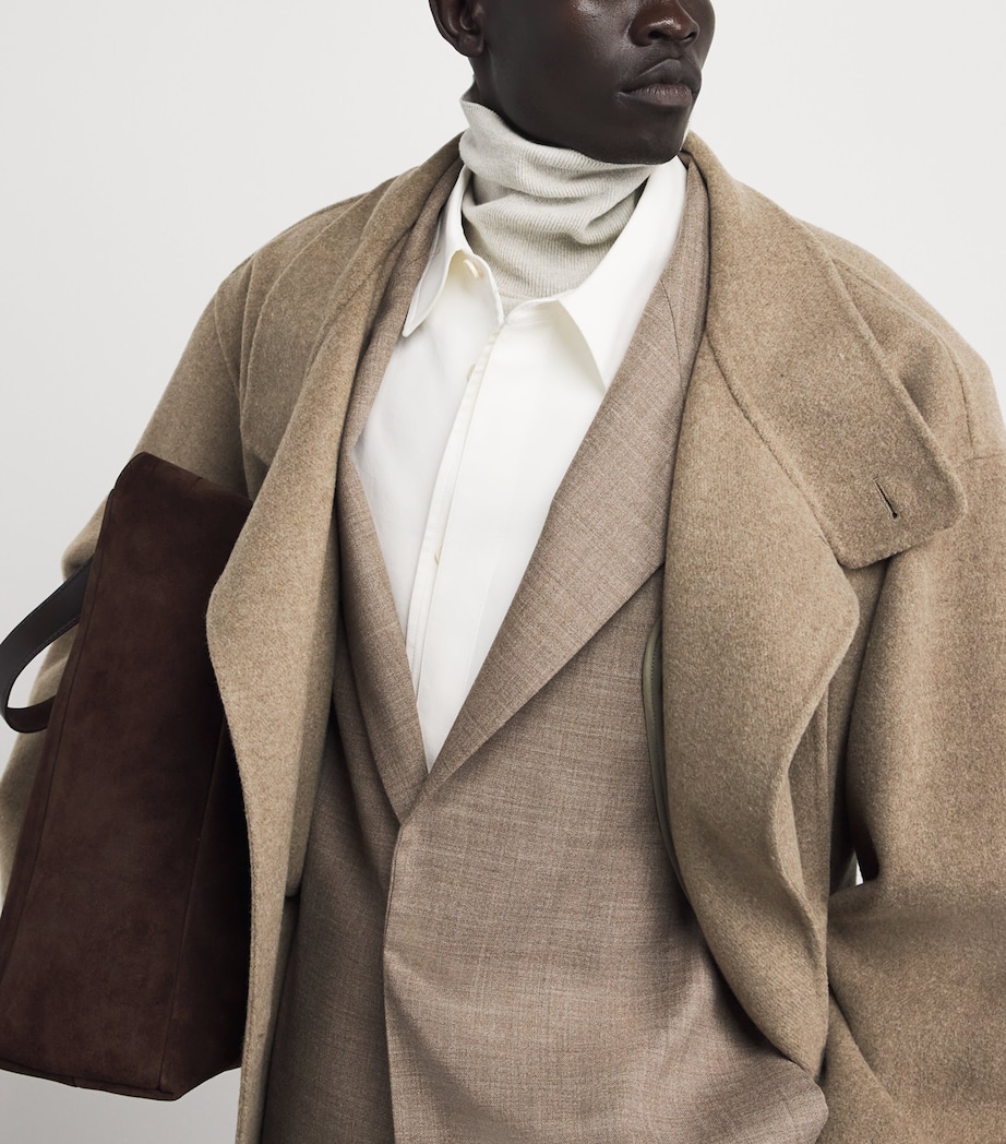 Wool-Cashmere Asymmetic Overcoat WALNUT Image 6