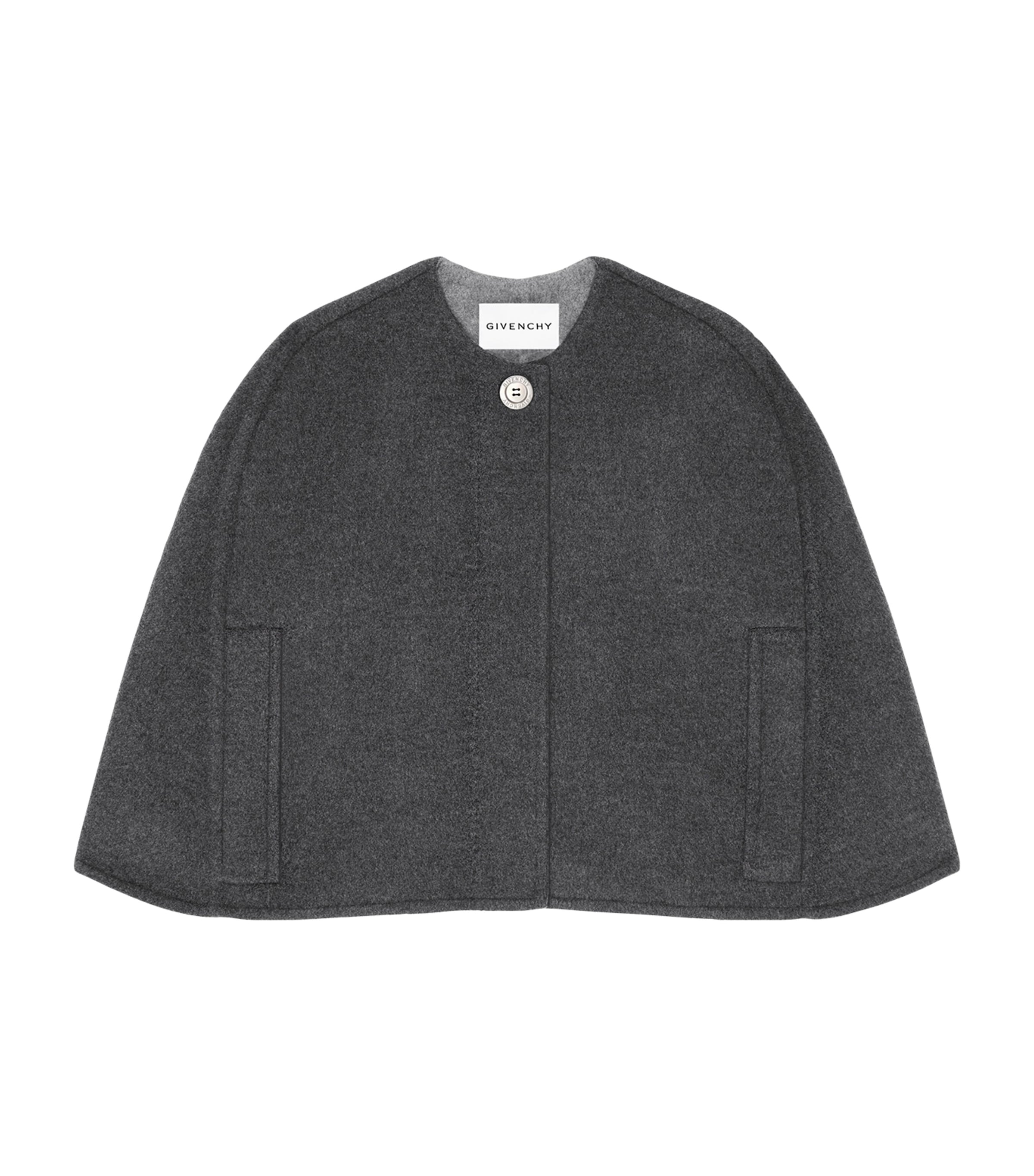 Wool-Cashmere Cropped Cape DARK GREY/GREY Image 1