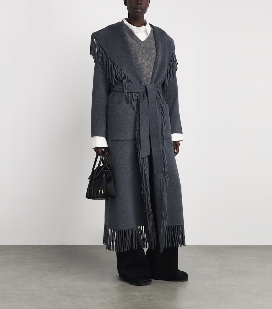 Simkhai Womens Wool-Blend Carrie Coat Dark Charcoal Image 2