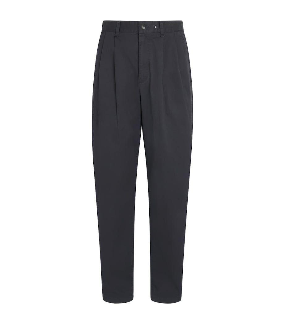 Rag & Bone Mens Cotton Pleated Baggy Chinos Black Image 1