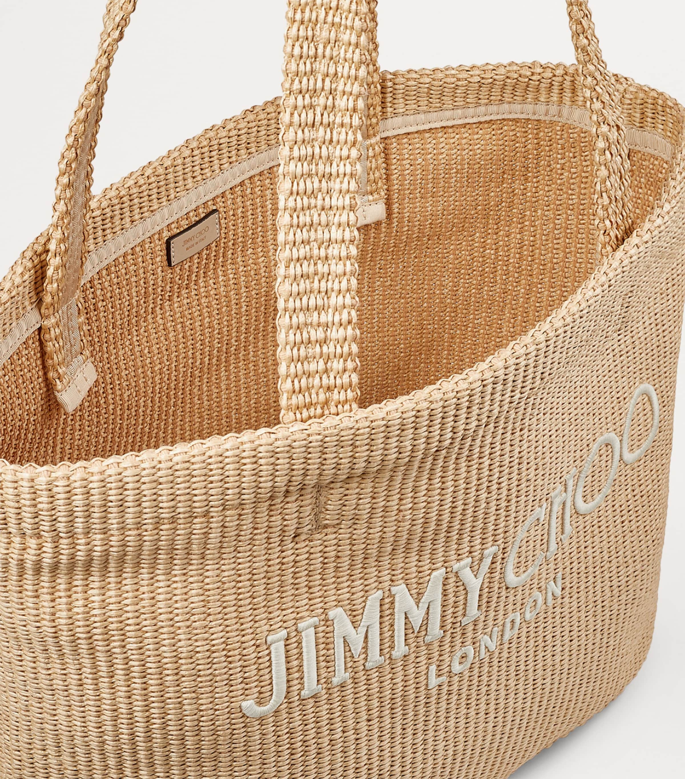 Jimmy Choo Beach Woven Tote Bag Natural/latte Image 5