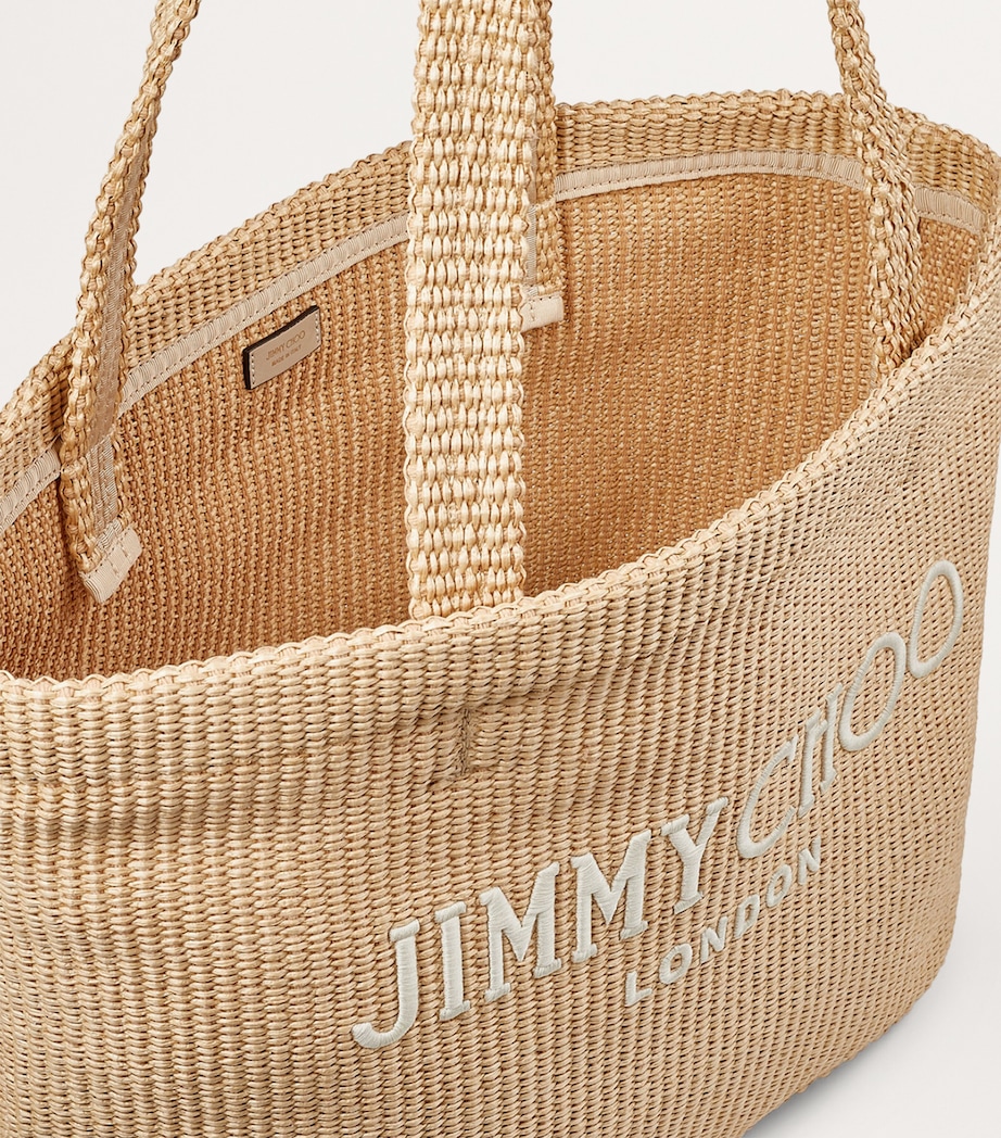 Jimmy Choo Beach Woven Tote Bag Natural/latte Image 5