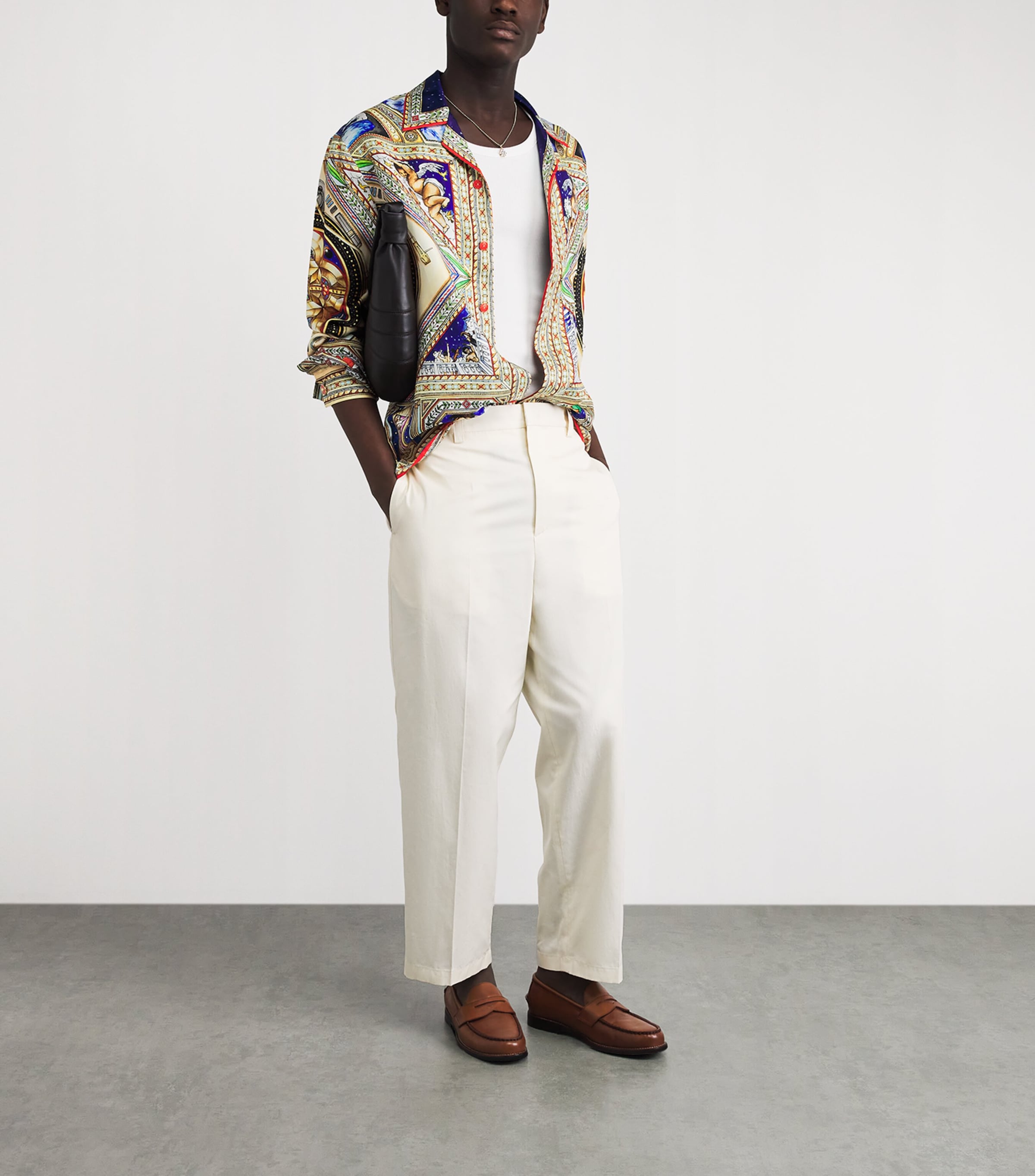 Casablanca Mens Silk Plafond Orne De Musique Shirt Take Me To Church Image 2