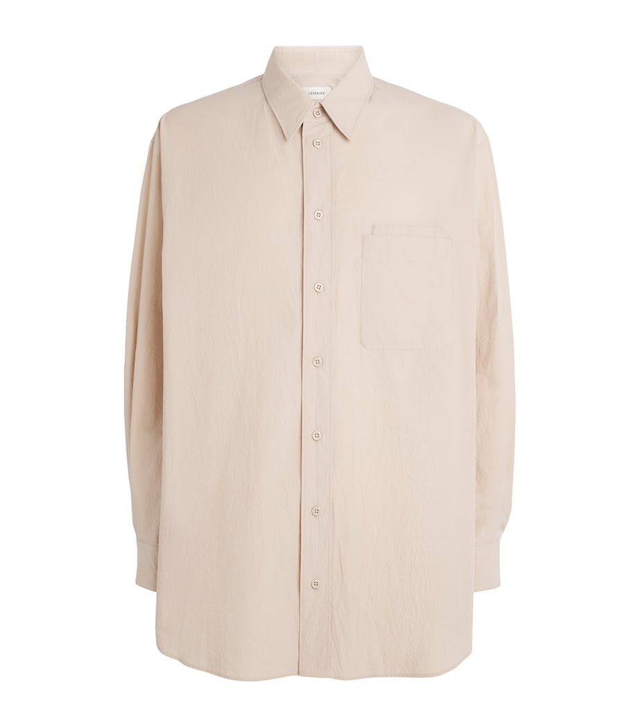 Lemaire Mens Cotton Double-Pocket Shirt Greige/ Image 1