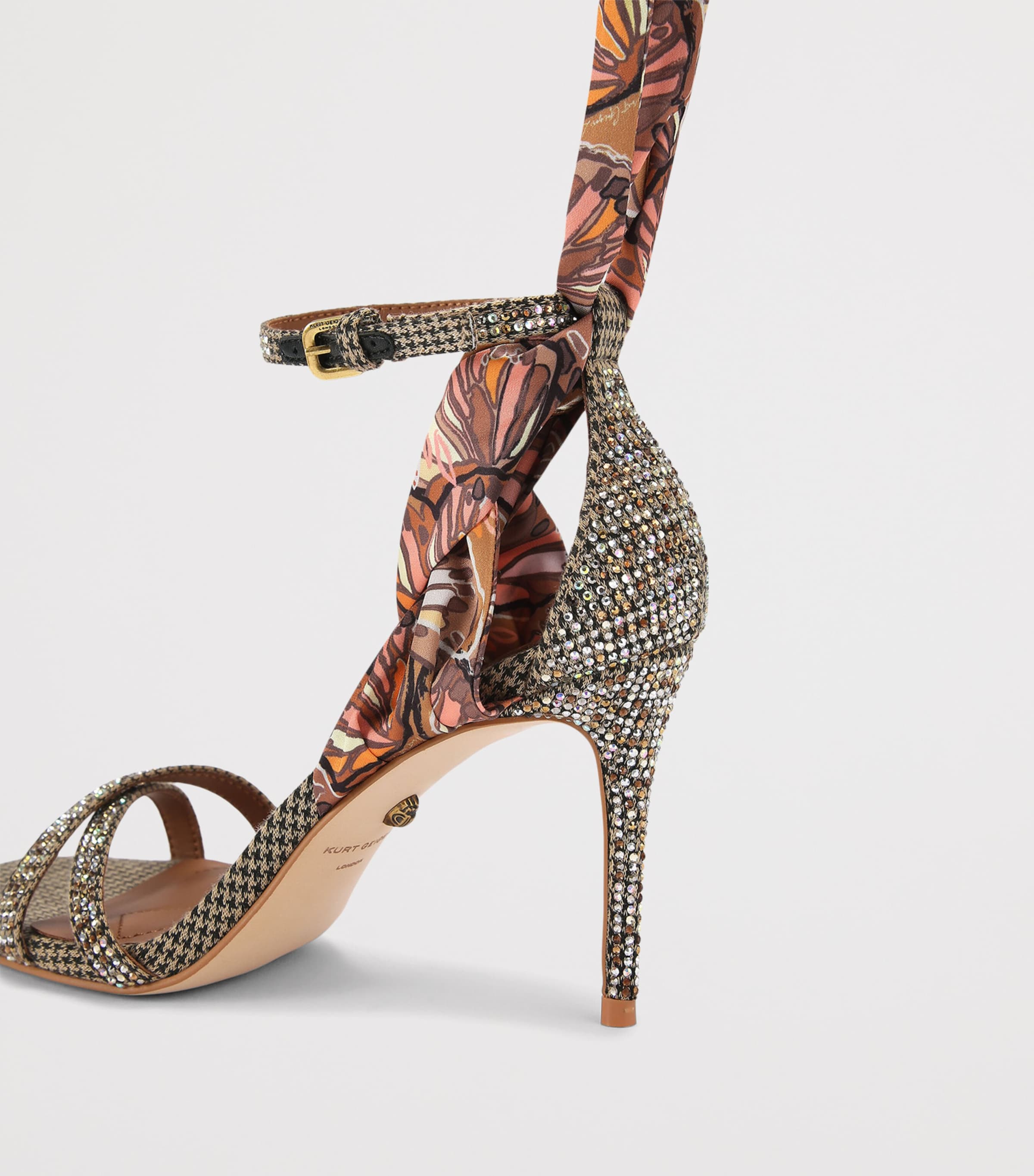 Kurt Geiger London Scarf-Accent Heeled Sandals 85 Brown/oth Image 3
