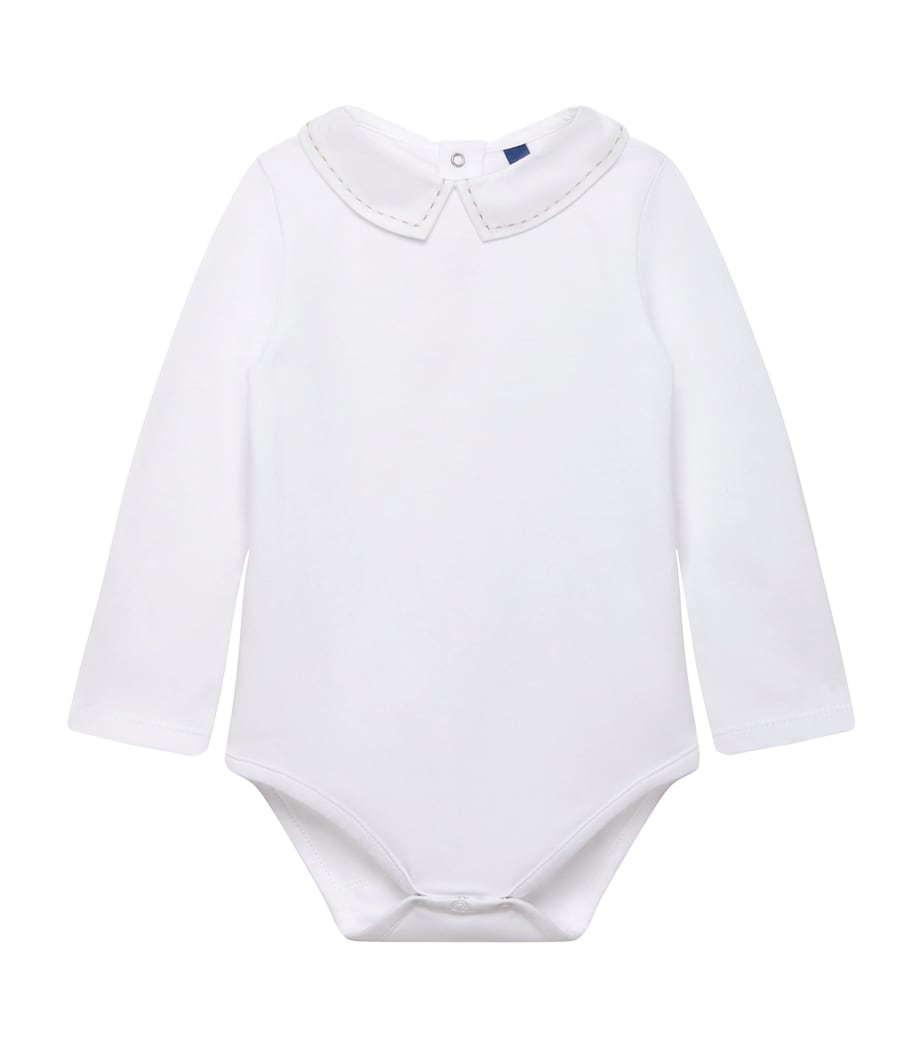 Embroidered Amelia Bodysuit (3-24 Months) WHITE/GOLD Image 1