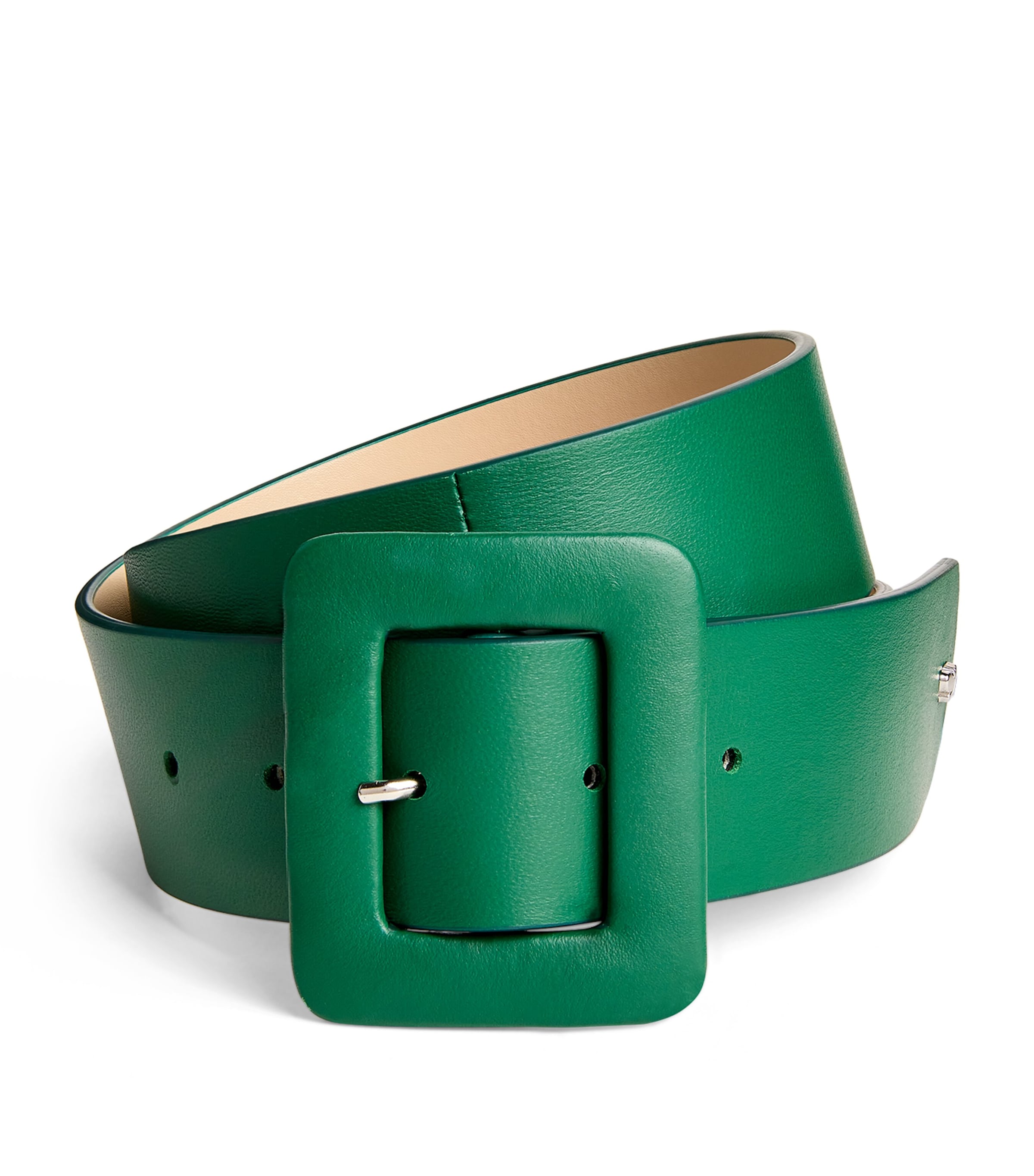 Shop Weekend Max Mara Nappa Leather Tonal Belt In Green