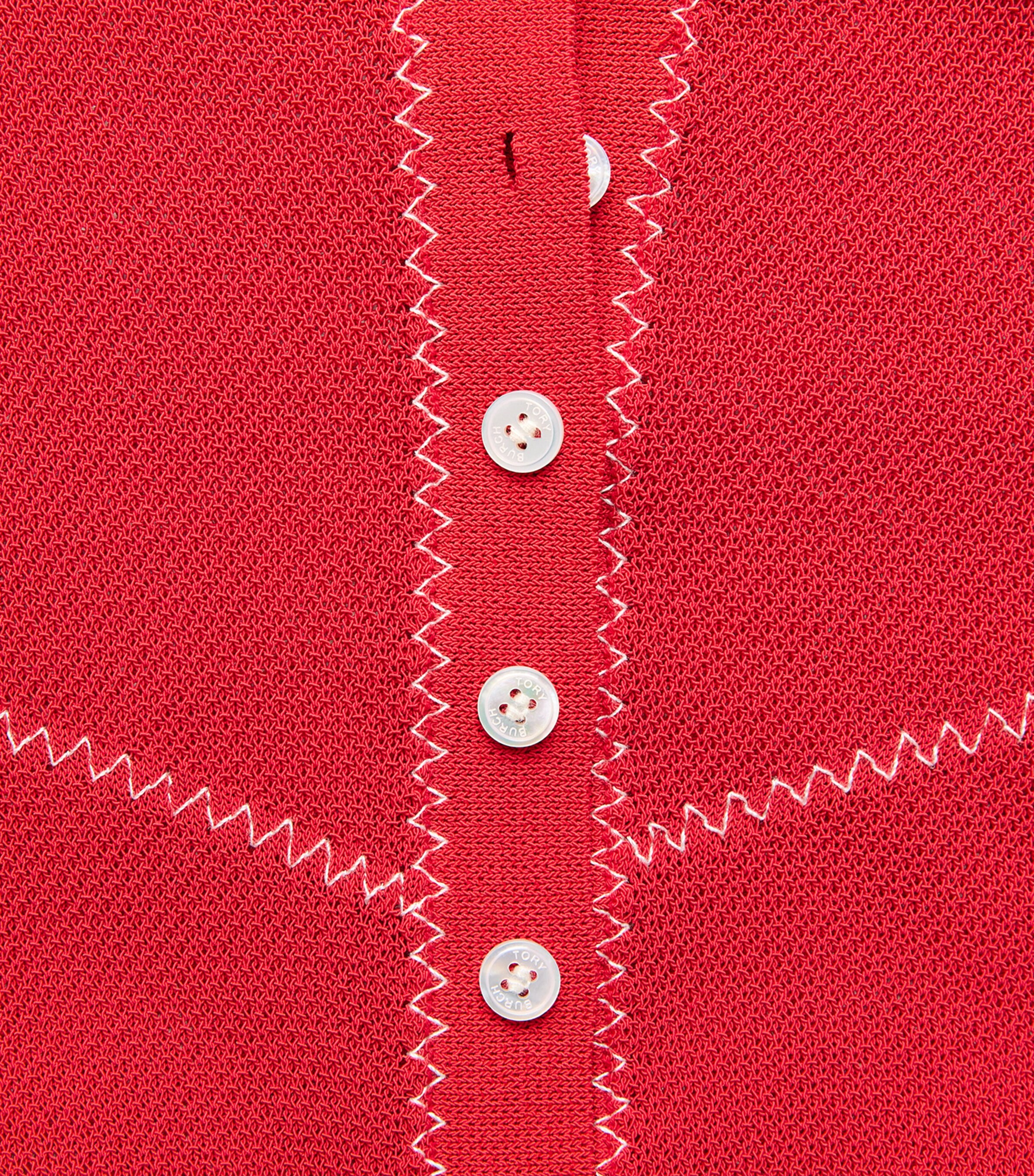 Tory Burch Womens Stitch Cardigan Brght Red/wht Image 6