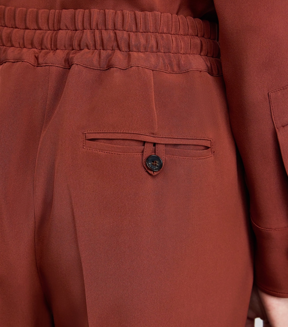 Stretch-Silk Pleated Trousers BURNED Image 6